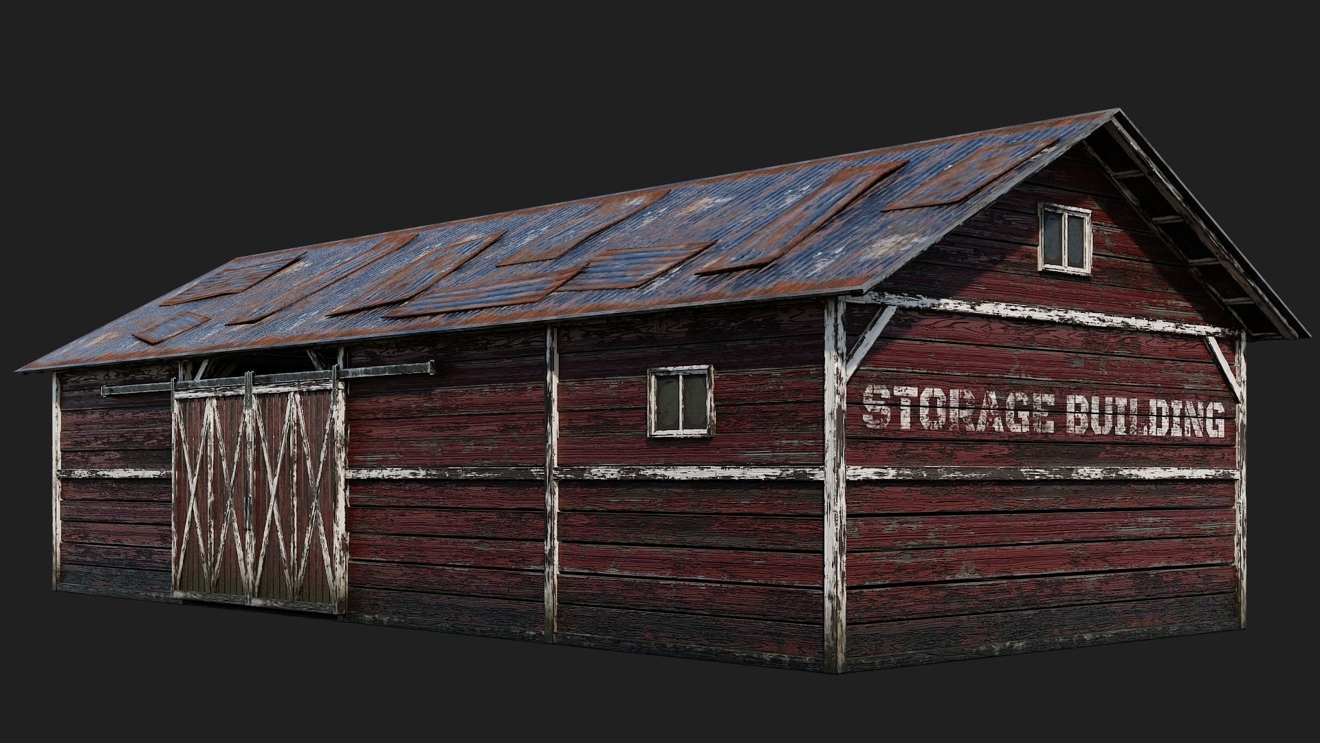 25-26-27-28 - Farm Buildings 4K PBR GameReady Low-poly 3D model_1
