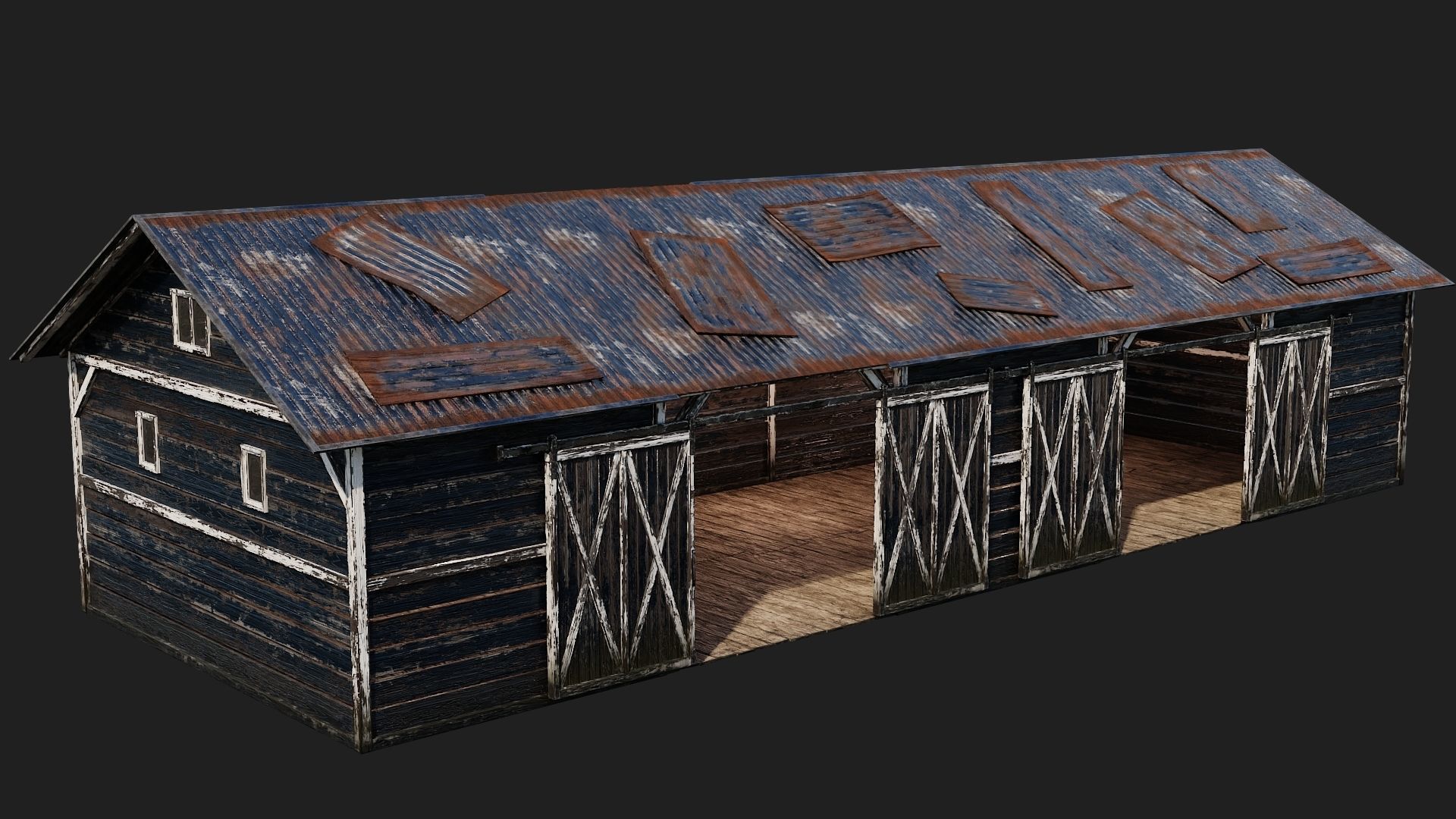 25-26-27-28 - Farm Buildings 4K PBR GameReady Low-poly 3D model_24