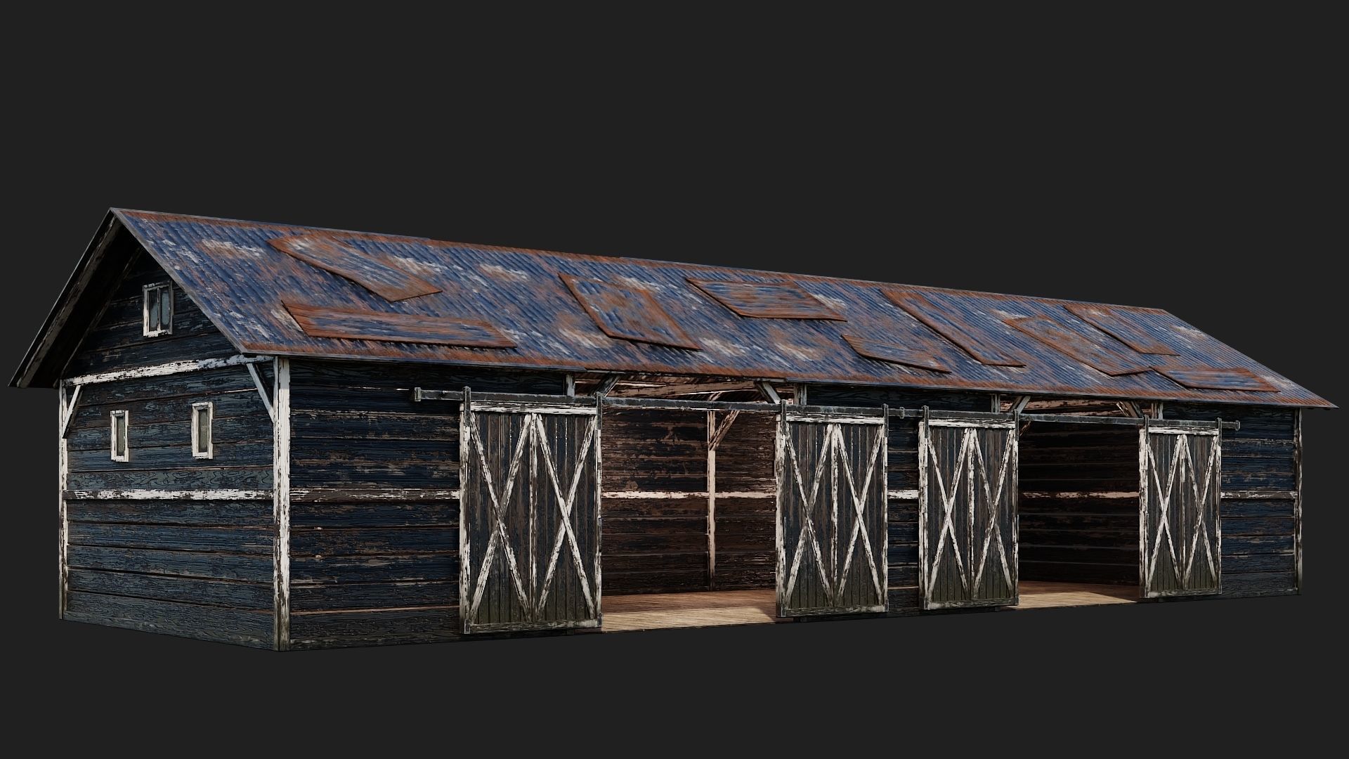 25-26-27-28 - Farm Buildings 4K PBR GameReady Low-poly 3D model_27