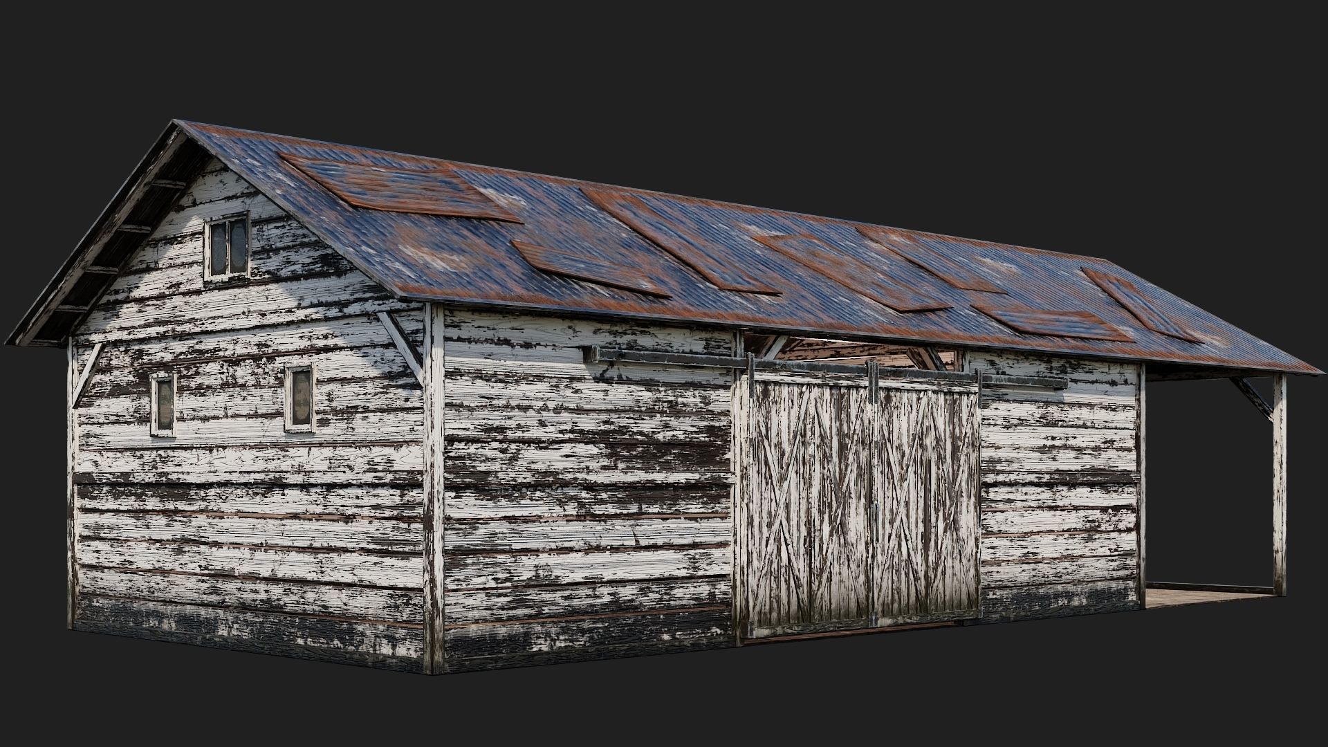 25-26-27-28 - Farm Buildings 4K PBR GameReady Low-poly 3D model_35