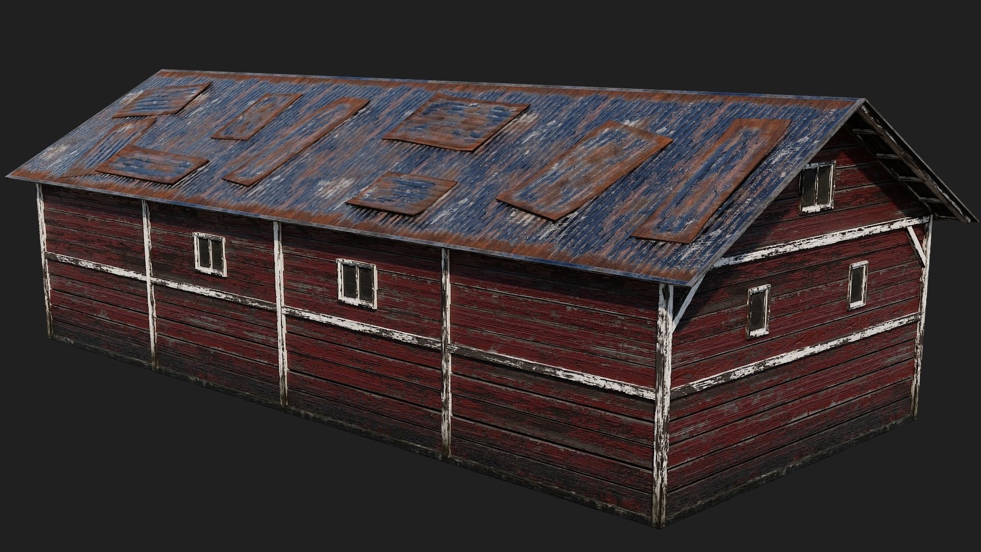 25-26-27-28 - Farm Buildings 4K PBR GameReady Low-poly 3D model_15