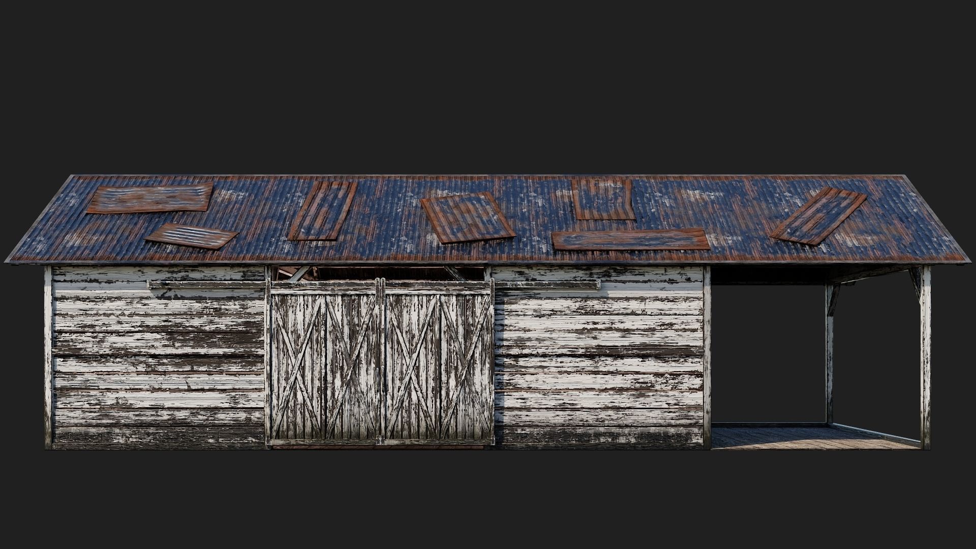 25-26-27-28 - Farm Buildings 4K PBR GameReady Low-poly 3D model_36