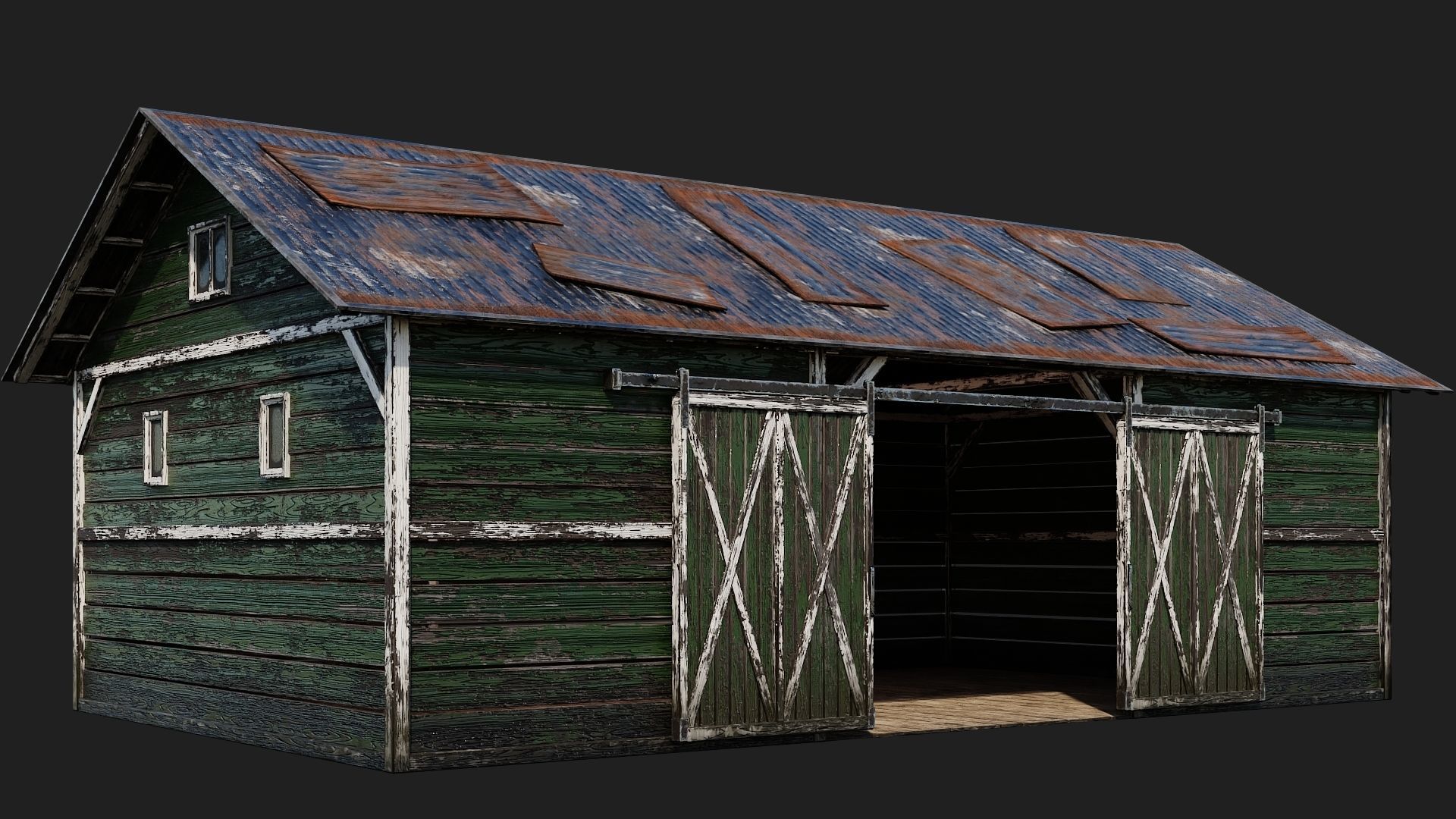 25-26-27-28 - Farm Buildings 4K PBR GameReady Low-poly 3D model_19