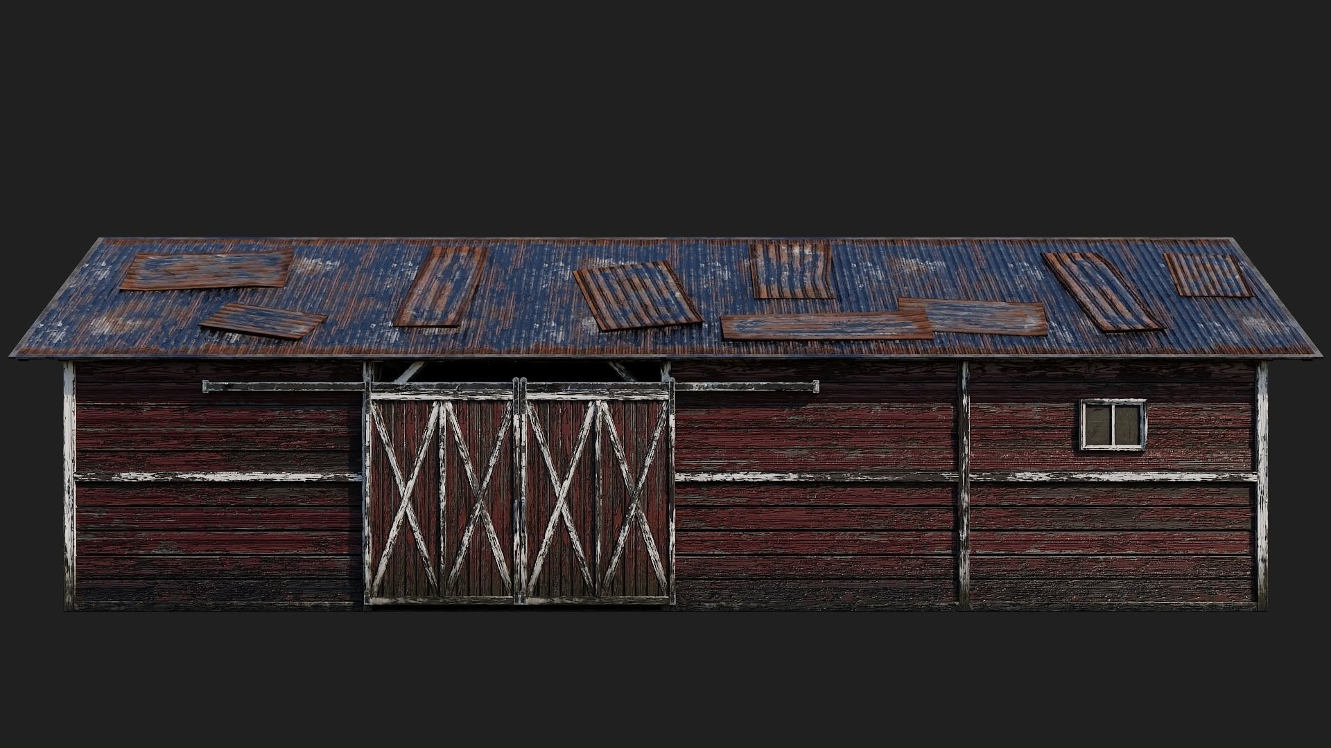25-26-27-28 - Farm Buildings 4K PBR GameReady Low-poly 3D model_11