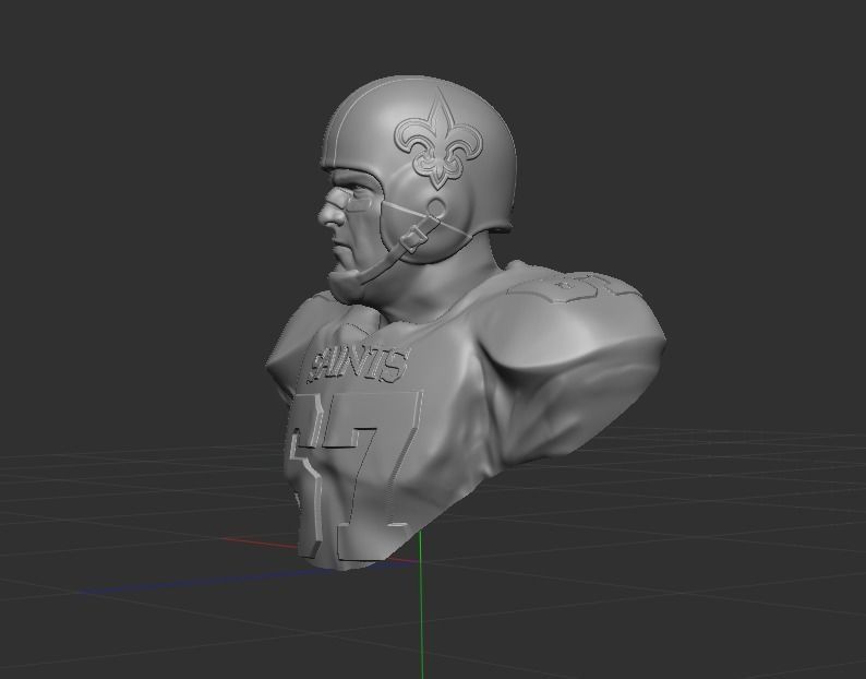 Vintage New Orleans Saints Throwback Bust 3D print model_3