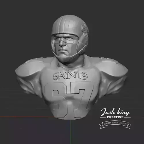 Vintage New Orleans Saints Throwback Bust 3D print model