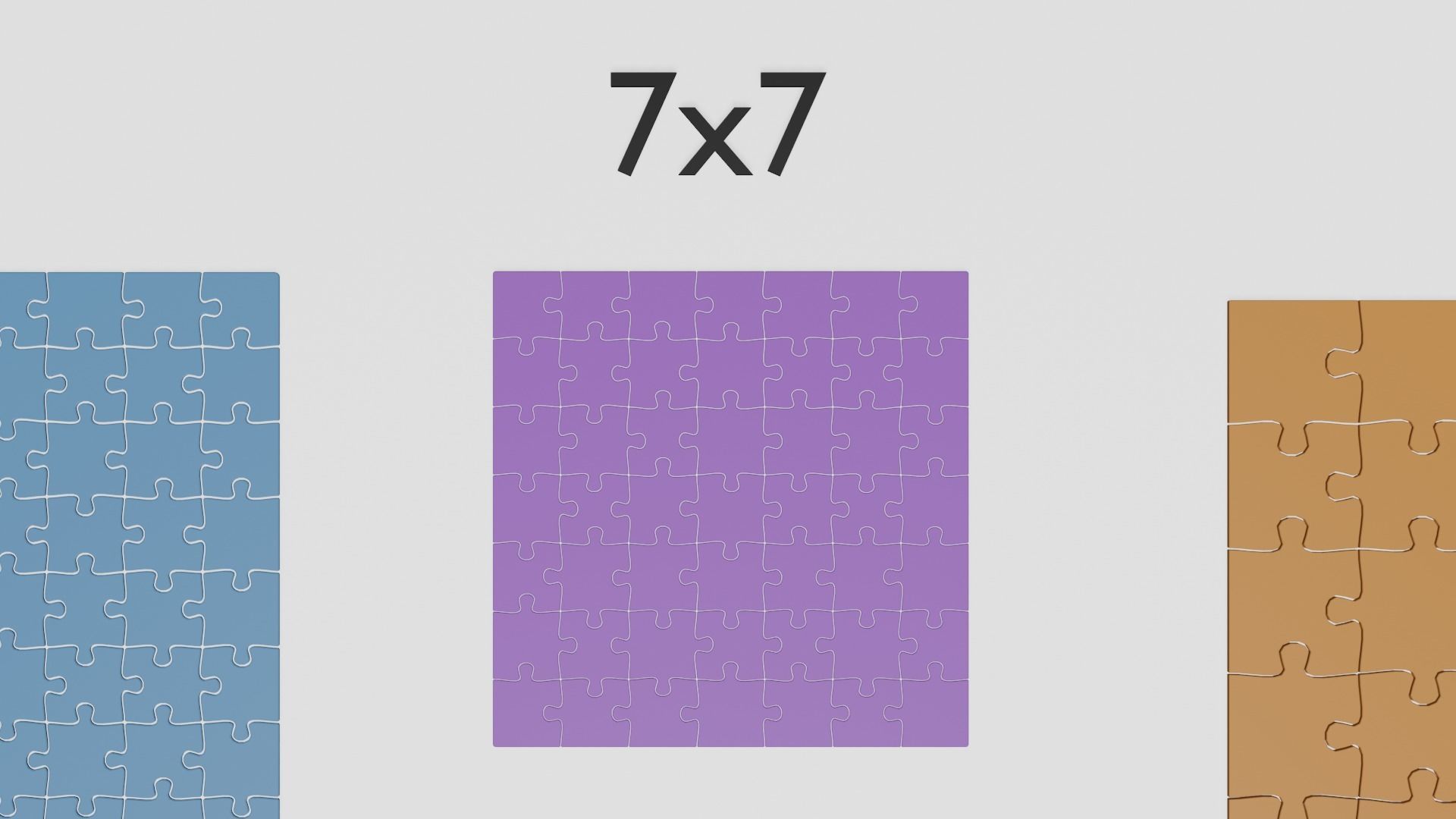 Jigsaw Puzzle Pack 7x7 10x10 11x7 19x11 Low-poly 3D model_3