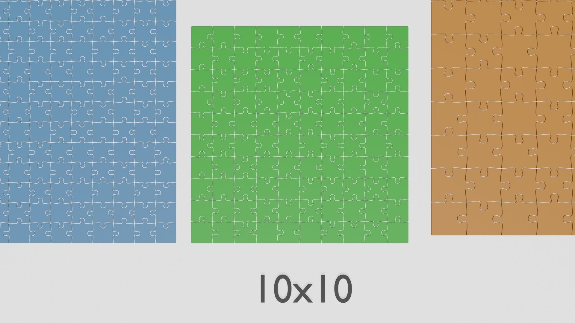 Jigsaw Puzzle Pack 7x7 10x10 11x7 19x11 Low-poly 3D model_4