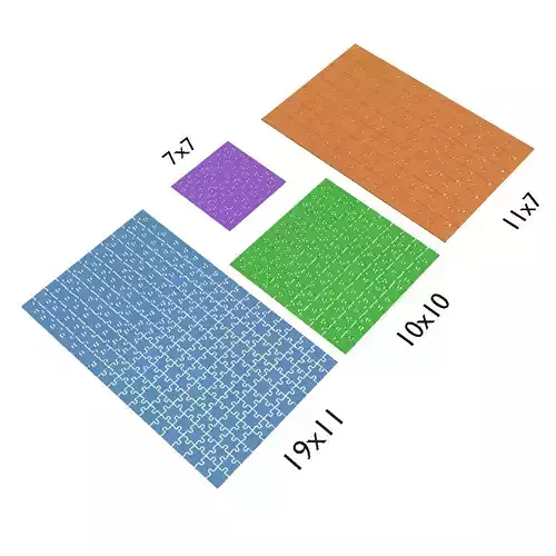 Jigsaw Puzzle Pack 7x7 10x10 11x7 19x11 Low-poly 3D model