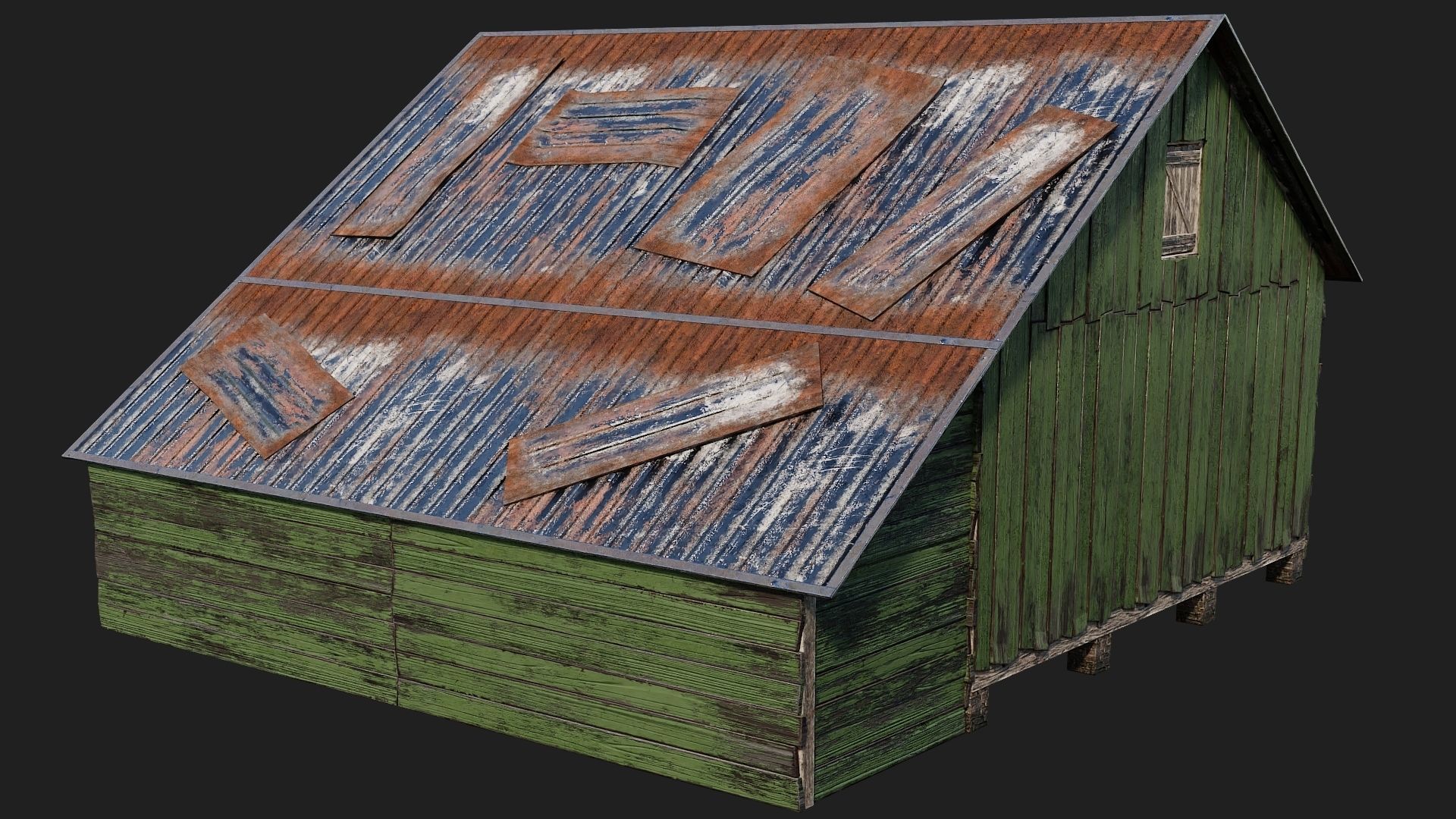 29-30-31-32 - Farm Buildings 4K PBR GameReady Low-poly 3D model_22