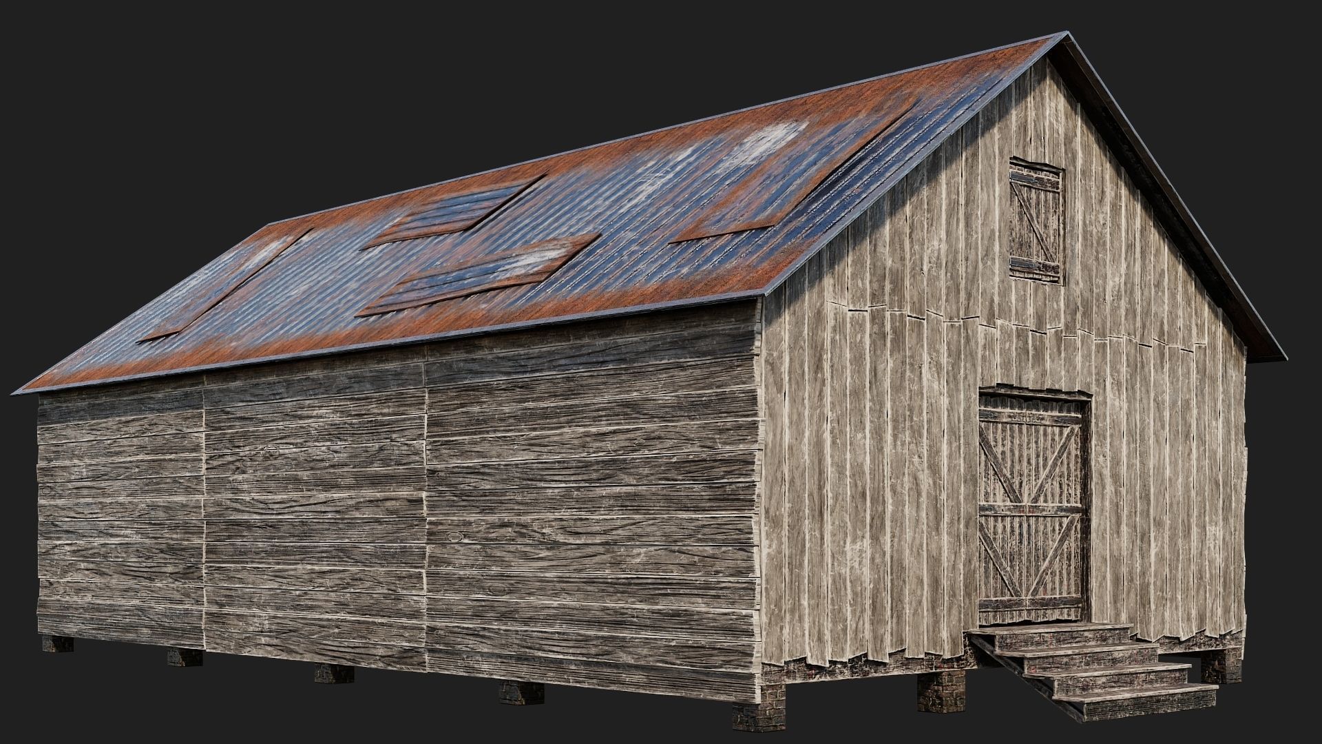 29-30-31-32 - Farm Buildings 4K PBR GameReady Low-poly 3D model_4