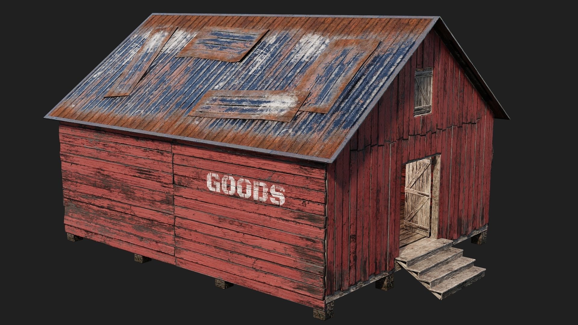 29-30-31-32 - Farm Buildings 4K PBR GameReady Low-poly 3D model_11