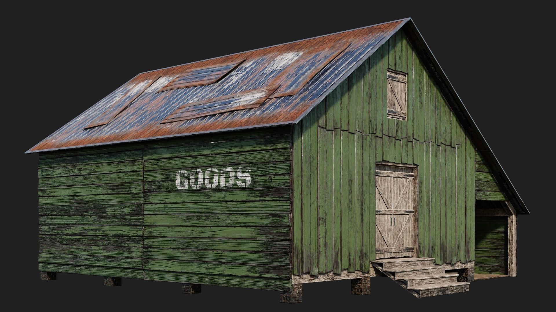 29-30-31-32 - Farm Buildings 4K PBR GameReady Low-poly 3D model_2