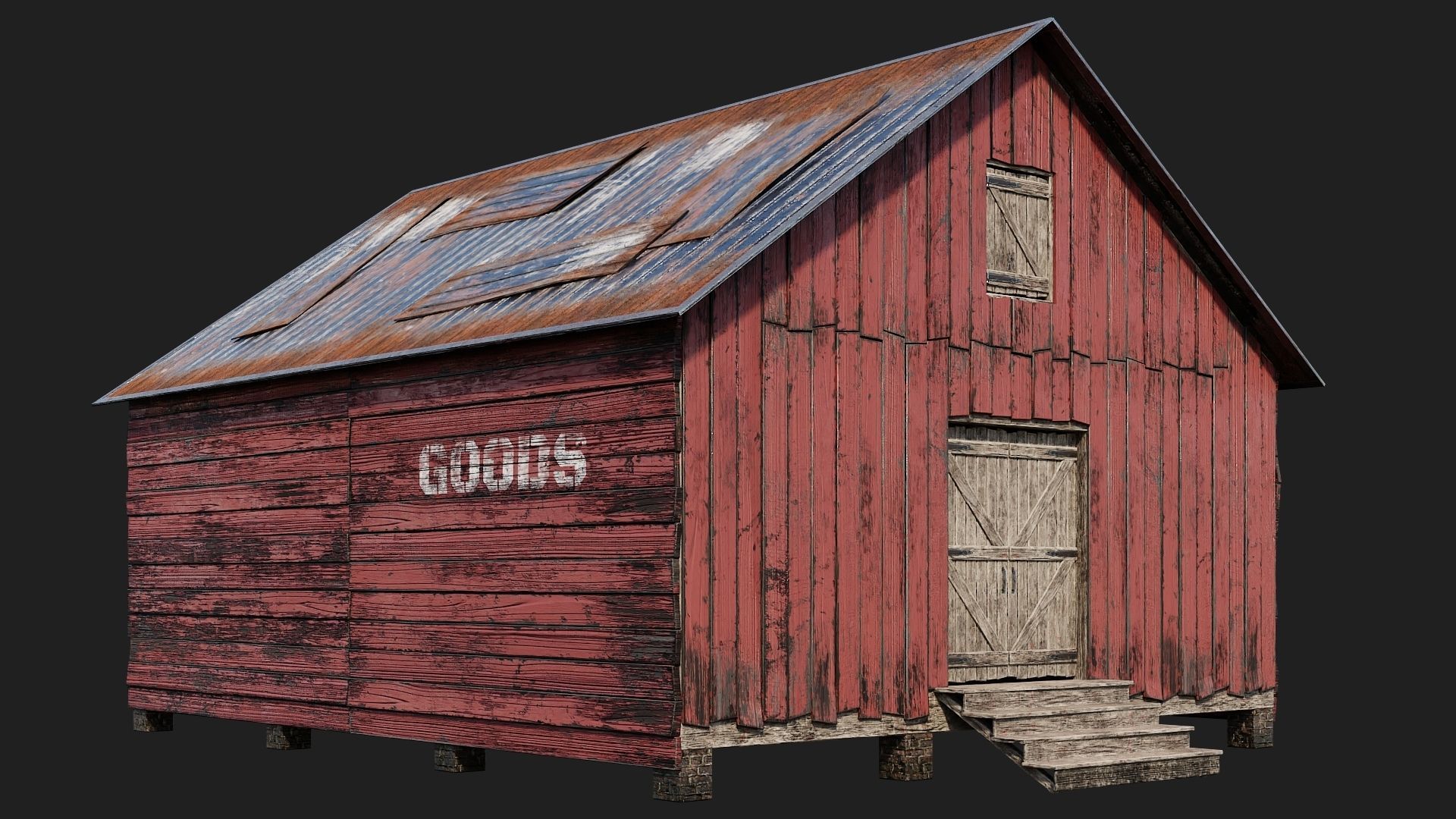 29-30-31-32 - Farm Buildings 4K PBR GameReady Low-poly 3D model_1