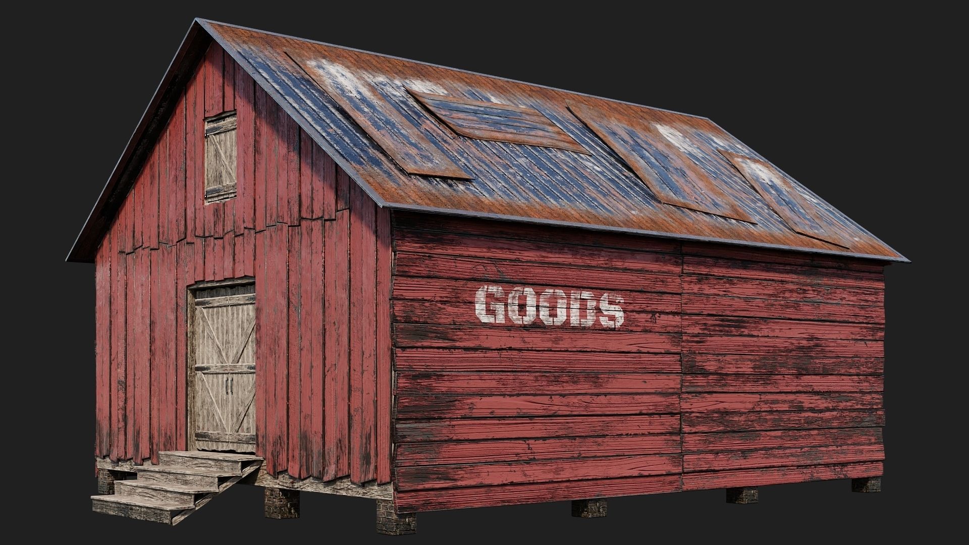 29-30-31-32 - Farm Buildings 4K PBR GameReady Low-poly 3D model_7