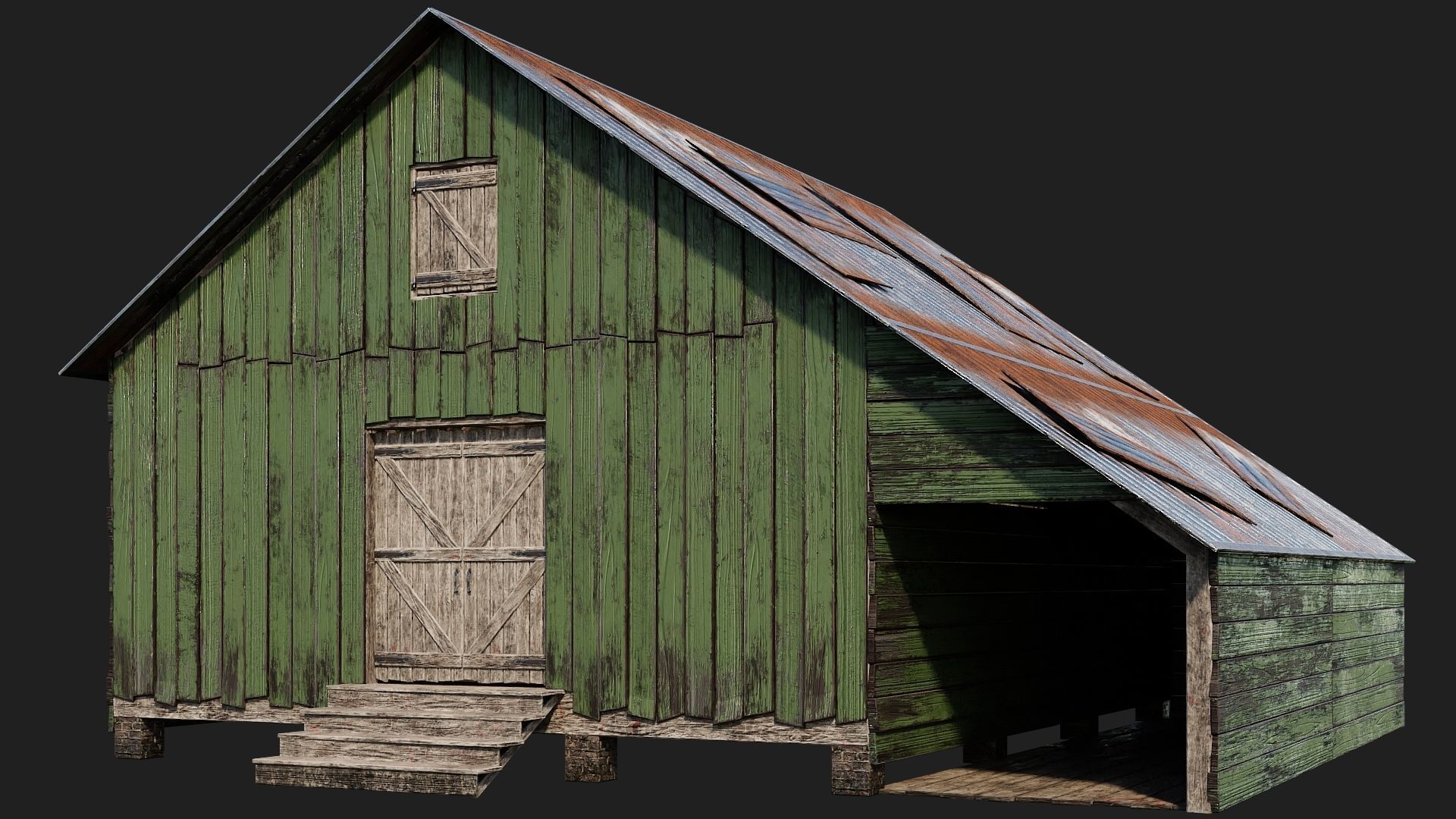 29-30-31-32 - Farm Buildings 4K PBR GameReady Low-poly 3D model_18