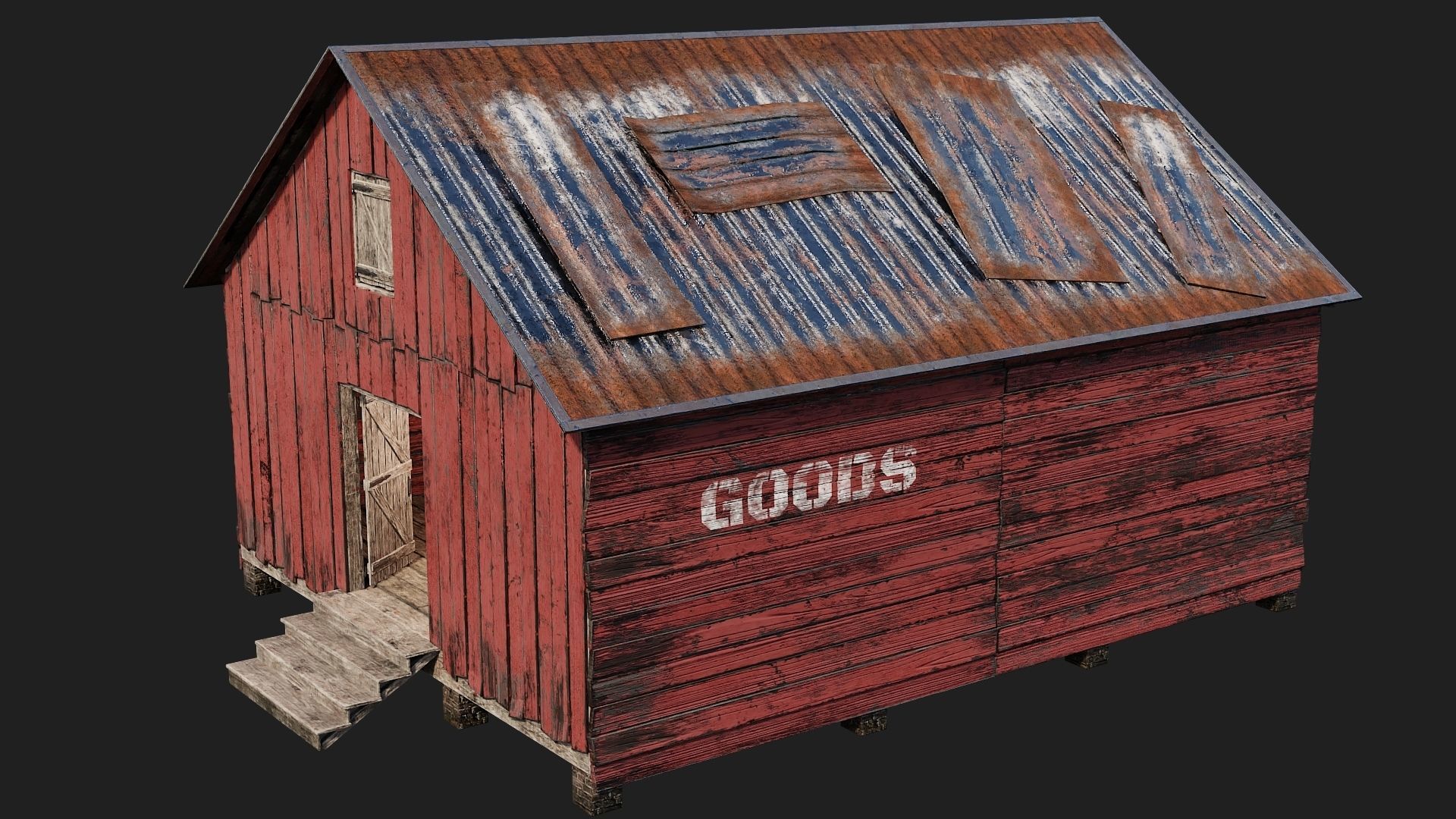 29-30-31-32 - Farm Buildings 4K PBR GameReady Low-poly 3D model_12
