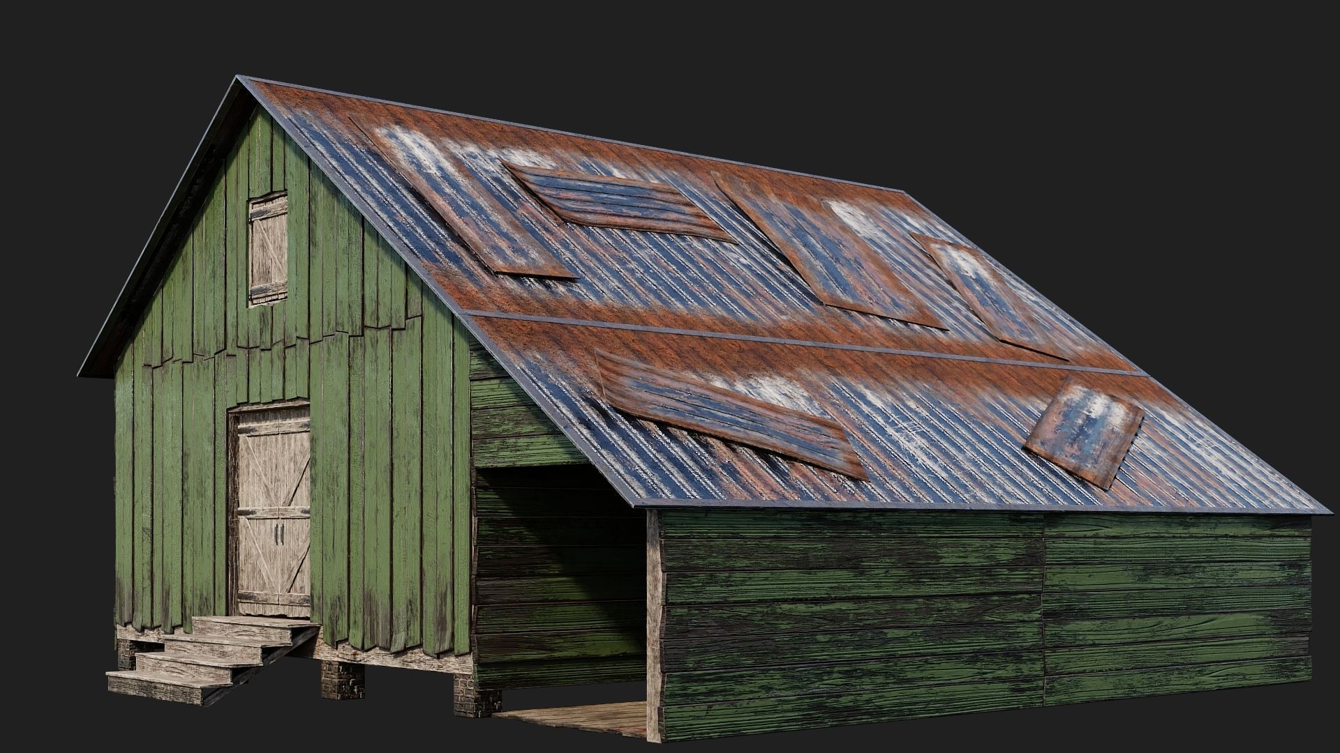 29-30-31-32 - Farm Buildings 4K PBR GameReady Low-poly 3D model_15