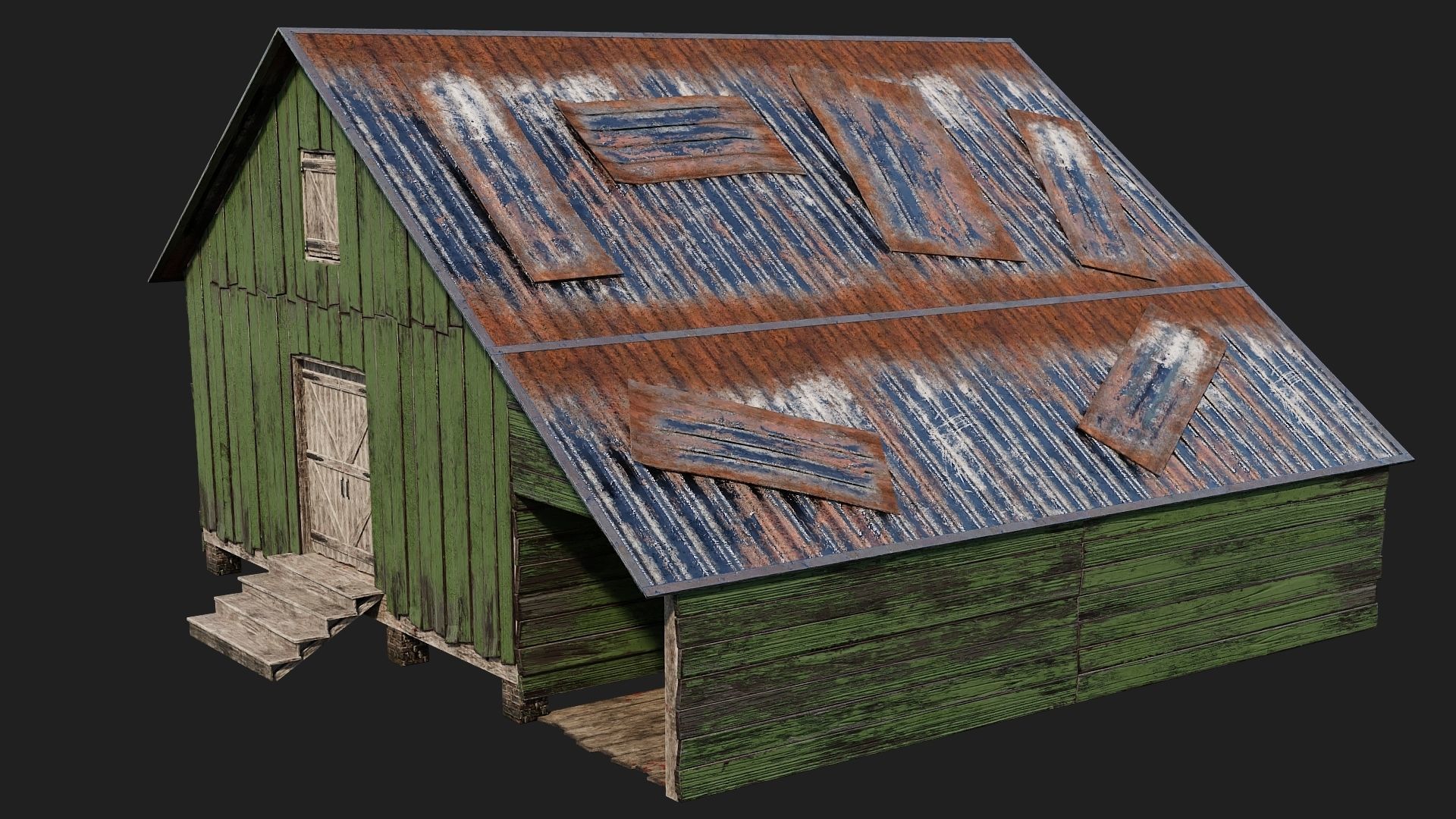 29-30-31-32 - Farm Buildings 4K PBR GameReady Low-poly 3D model_21
