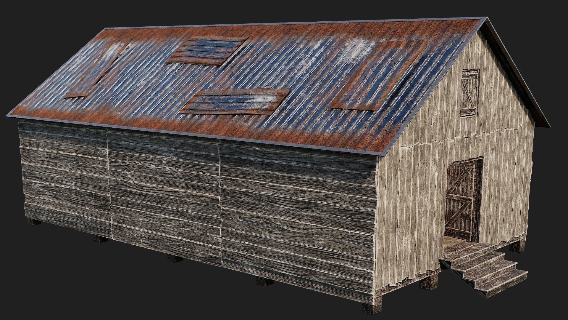 29-30-31-32 - Farm Buildings 4K PBR GameReady Low-poly 3D model_38