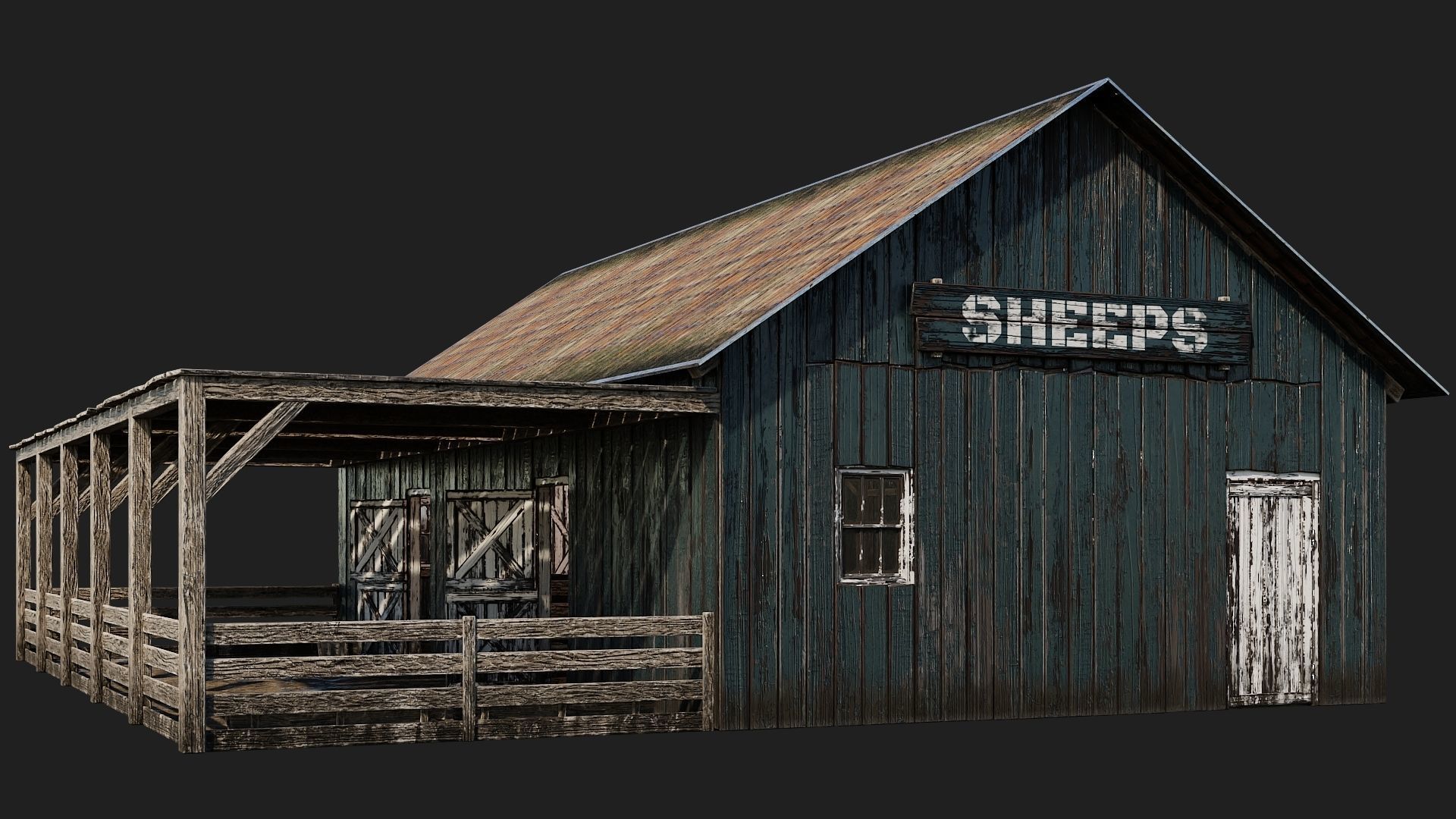 33-34-35-36 - Farm Buildings 4K PBR GameReady Low-poly 3D model_33