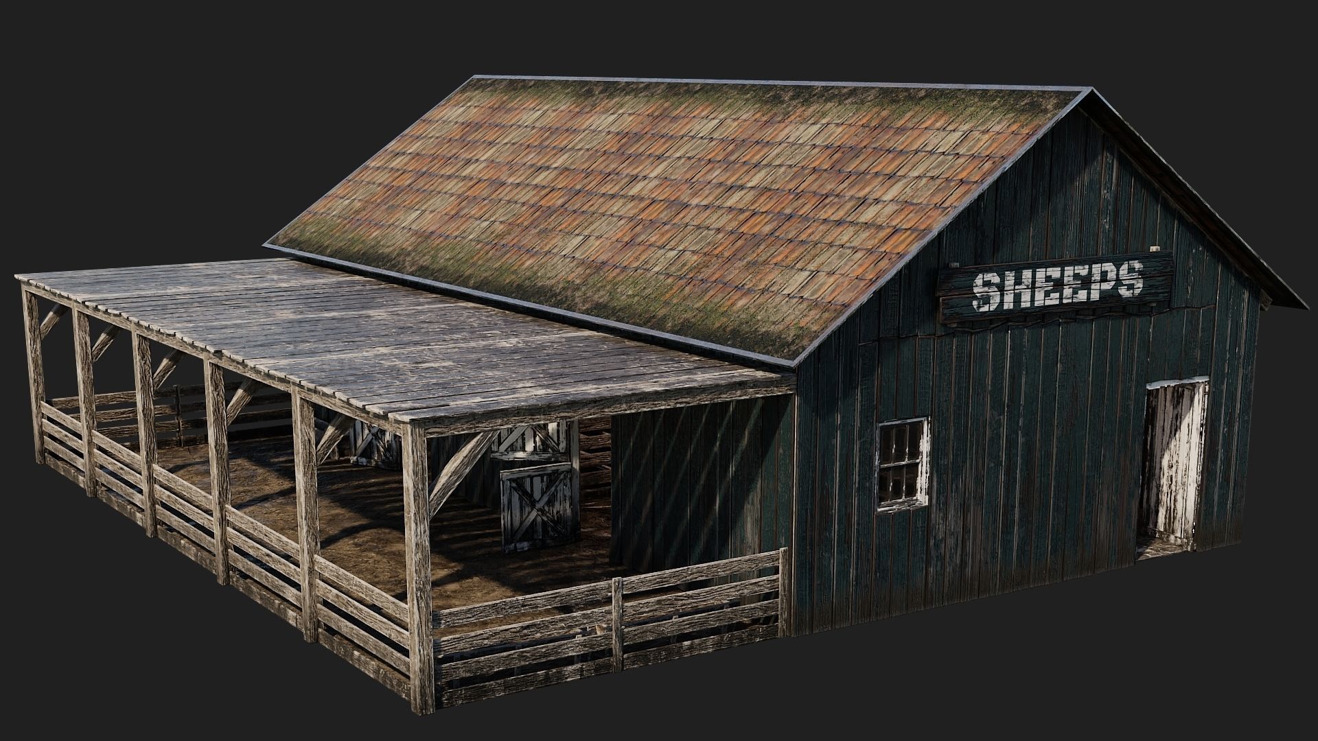 33-34-35-36 - Farm Buildings 4K PBR GameReady Low-poly 3D model_39