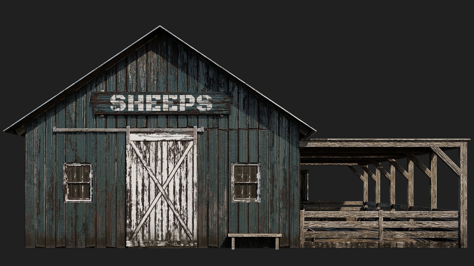 33-34-35-36 - Farm Buildings 4K PBR GameReady Low-poly 3D model_36