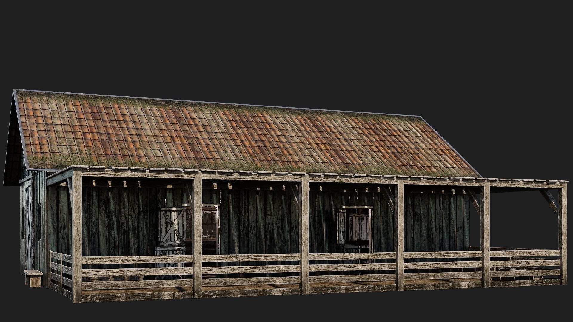 33-34-35-36 - Farm Buildings 4K PBR GameReady Low-poly 3D model_37