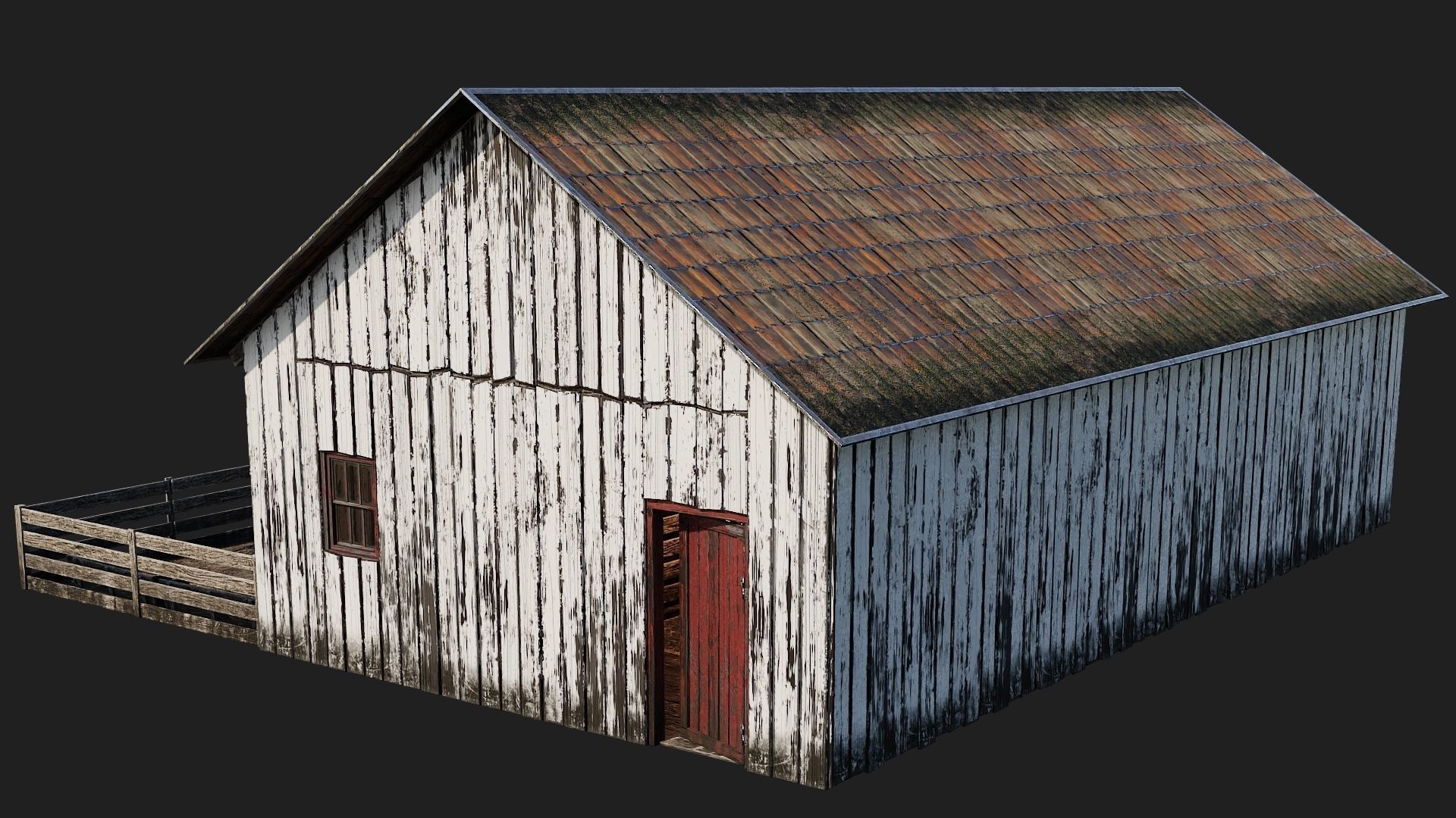 33-34-35-36 - Farm Buildings 4K PBR GameReady Low-poly 3D model_14