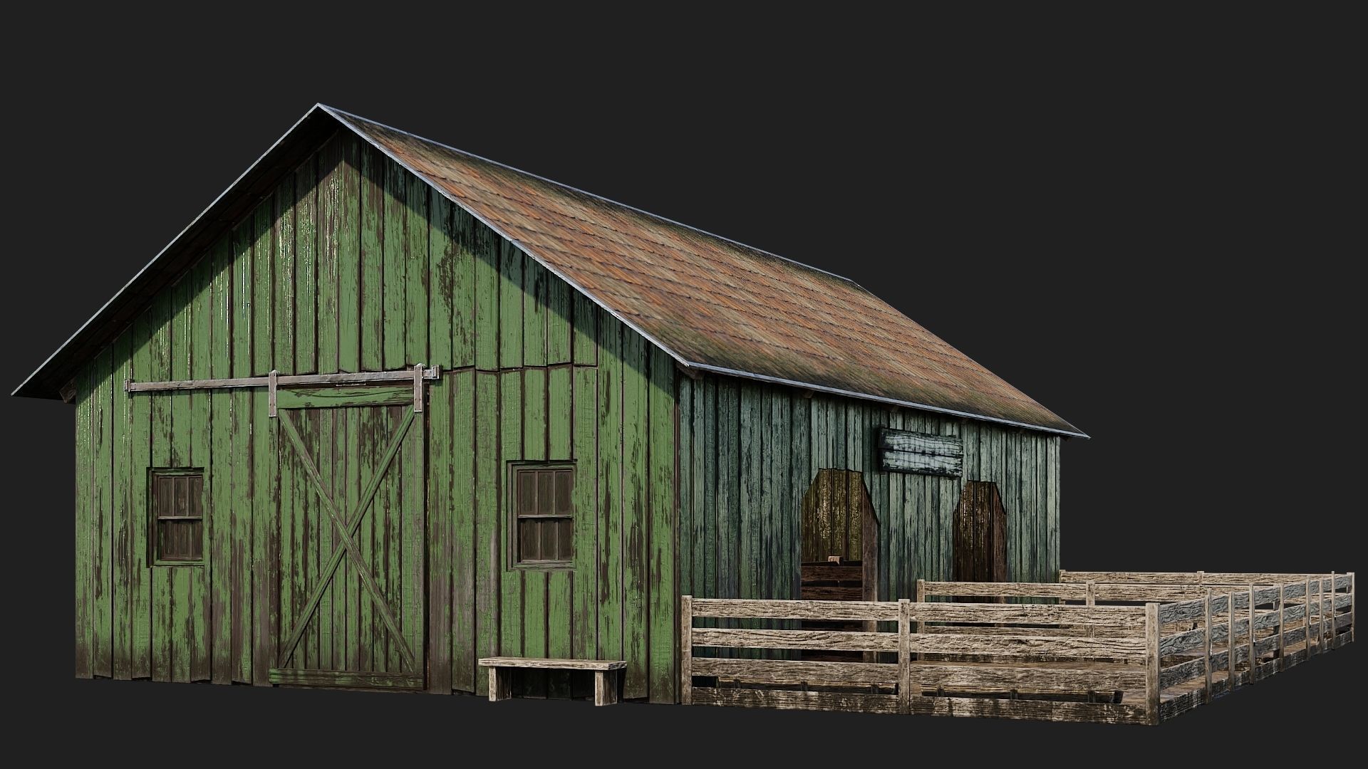 33-34-35-36 - Farm Buildings 4K PBR GameReady Low-poly 3D model_3