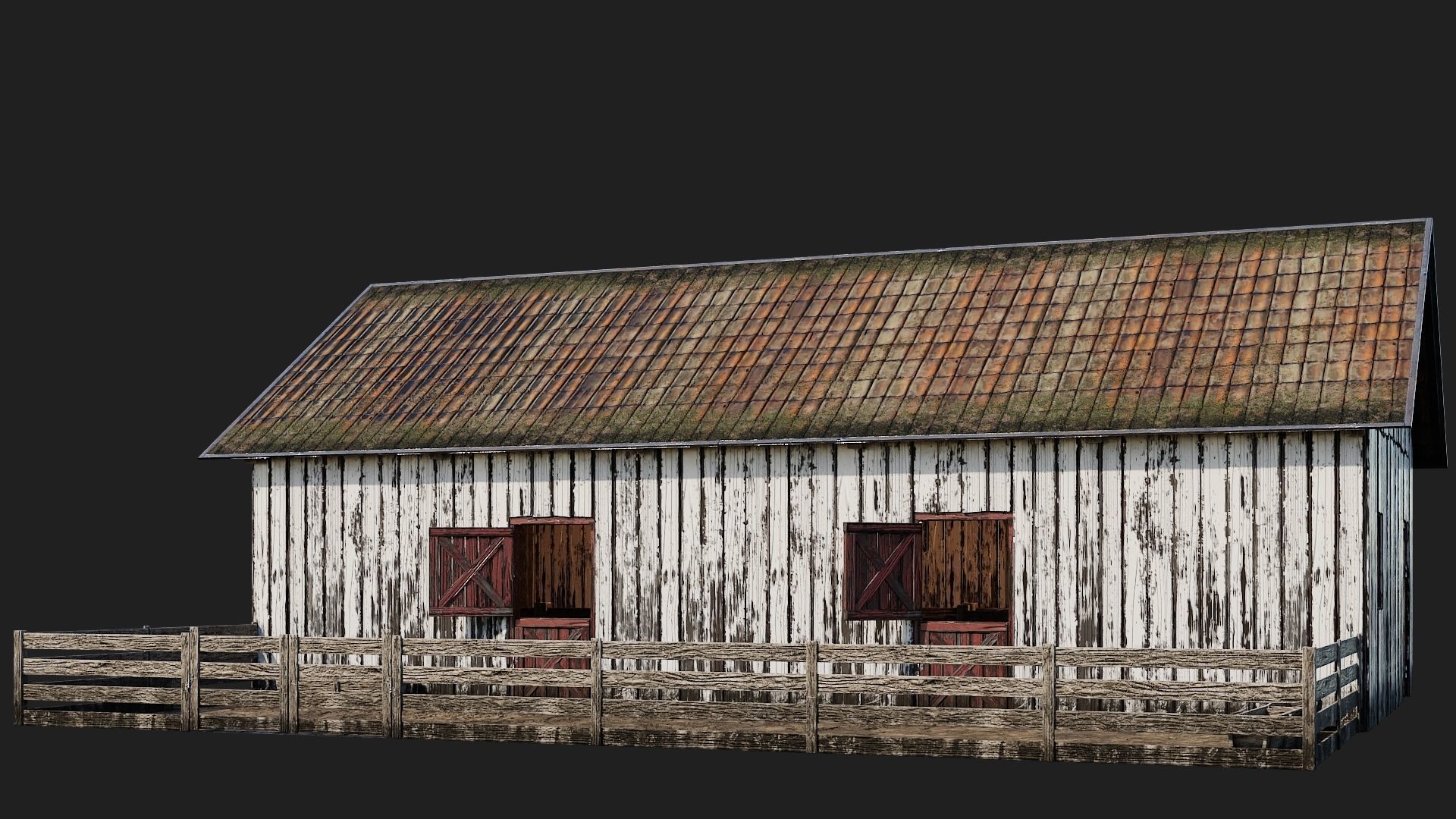 33-34-35-36 - Farm Buildings 4K PBR GameReady Low-poly 3D model_11