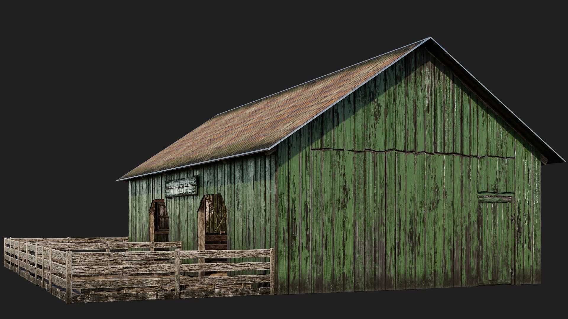 33-34-35-36 - Farm Buildings 4K PBR GameReady Low-poly 3D model_25