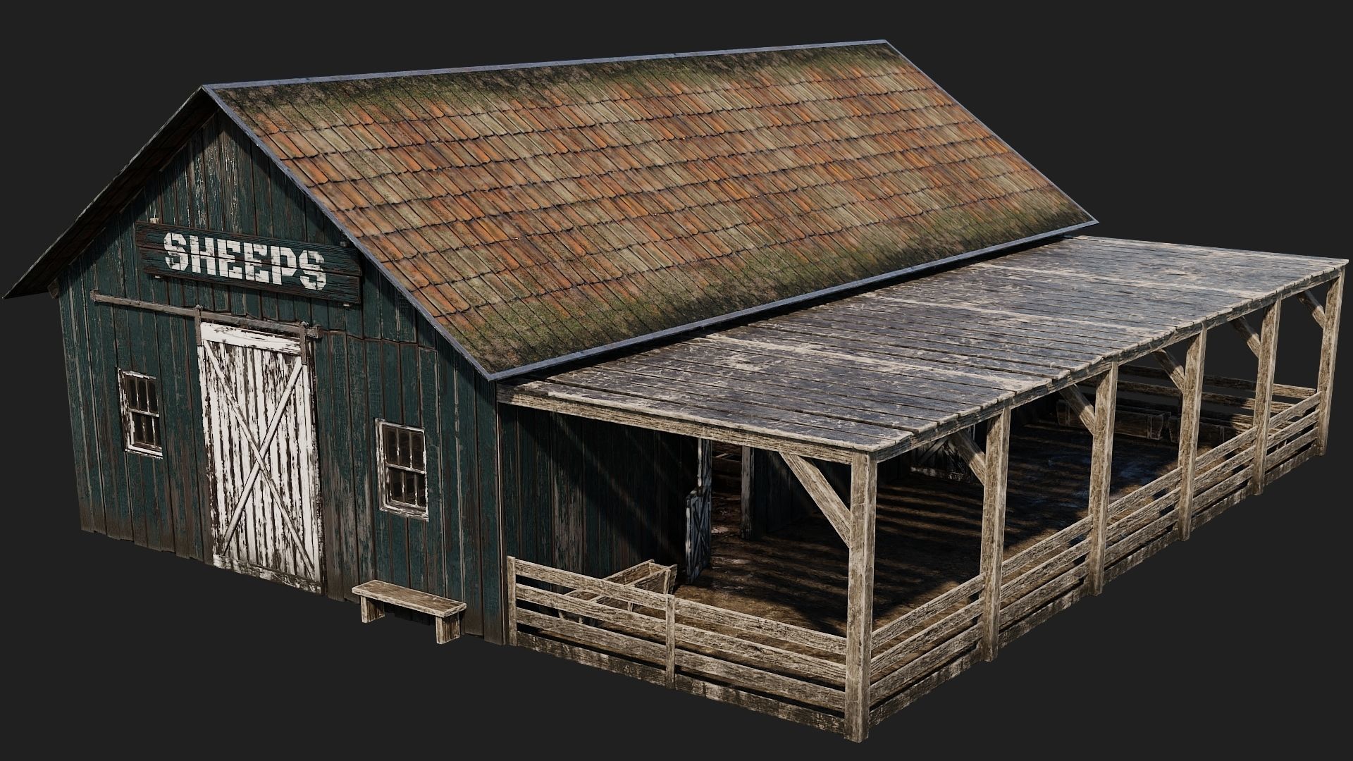 33-34-35-36 - Farm Buildings 4K PBR GameReady Low-poly 3D model_38