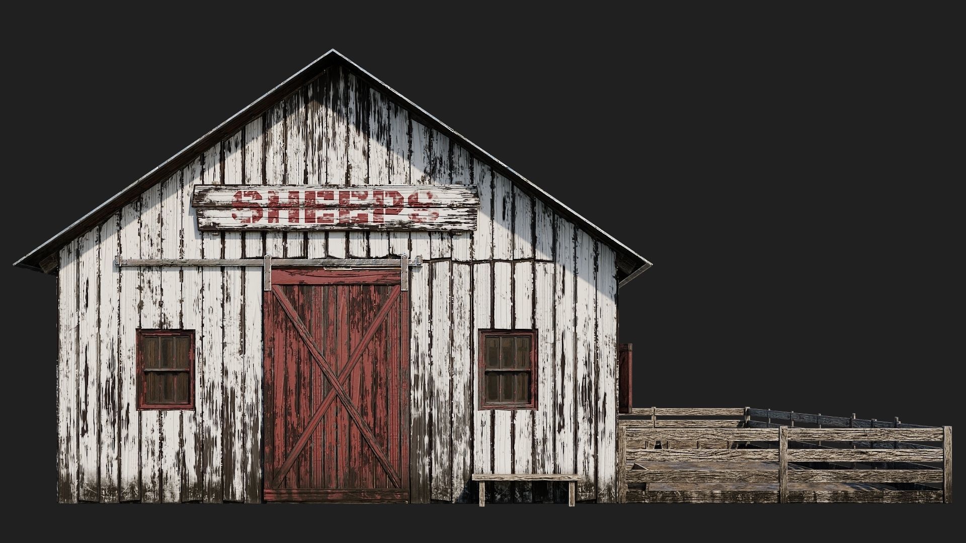 33-34-35-36 - Farm Buildings 4K PBR GameReady Low-poly 3D model_6