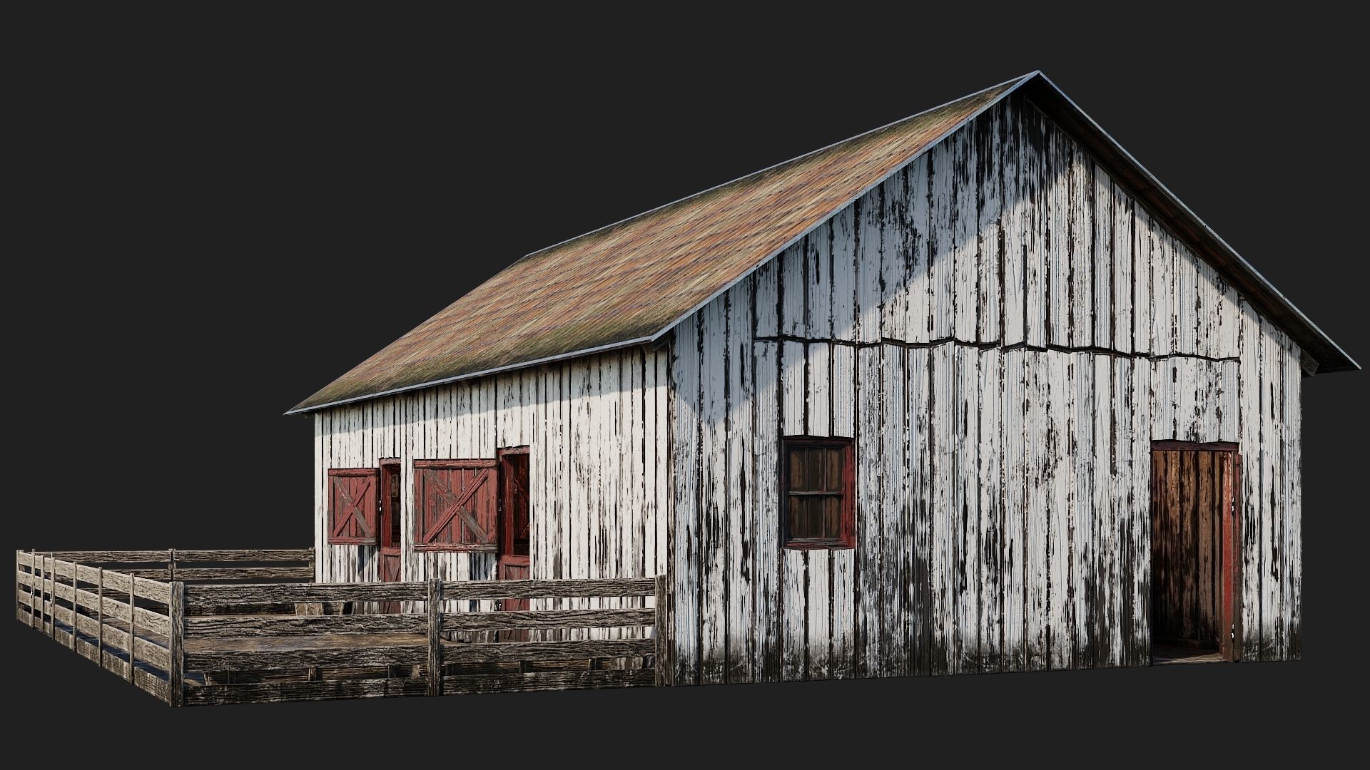 33-34-35-36 - Farm Buildings 4K PBR GameReady Low-poly 3D model_8