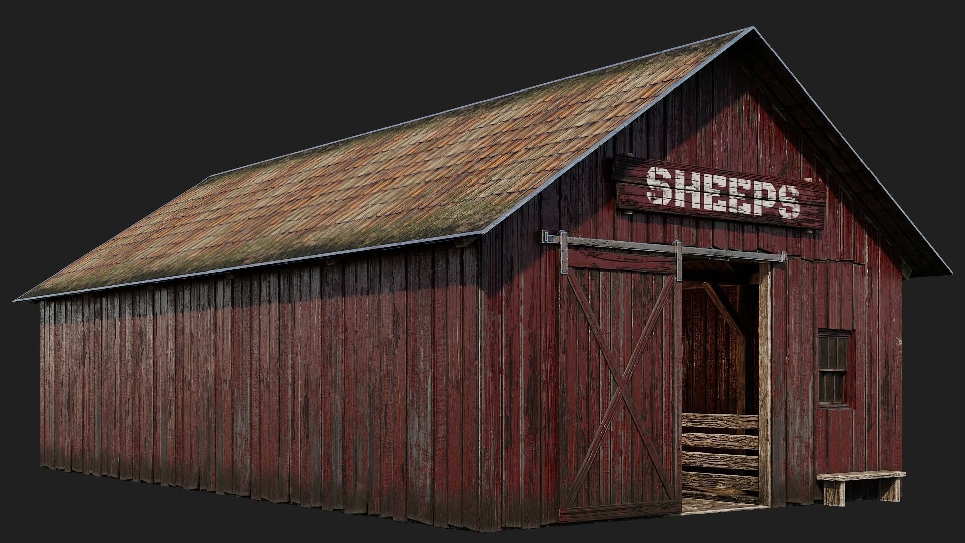 33-34-35-36 - Farm Buildings 4K PBR GameReady Low-poly 3D model_18