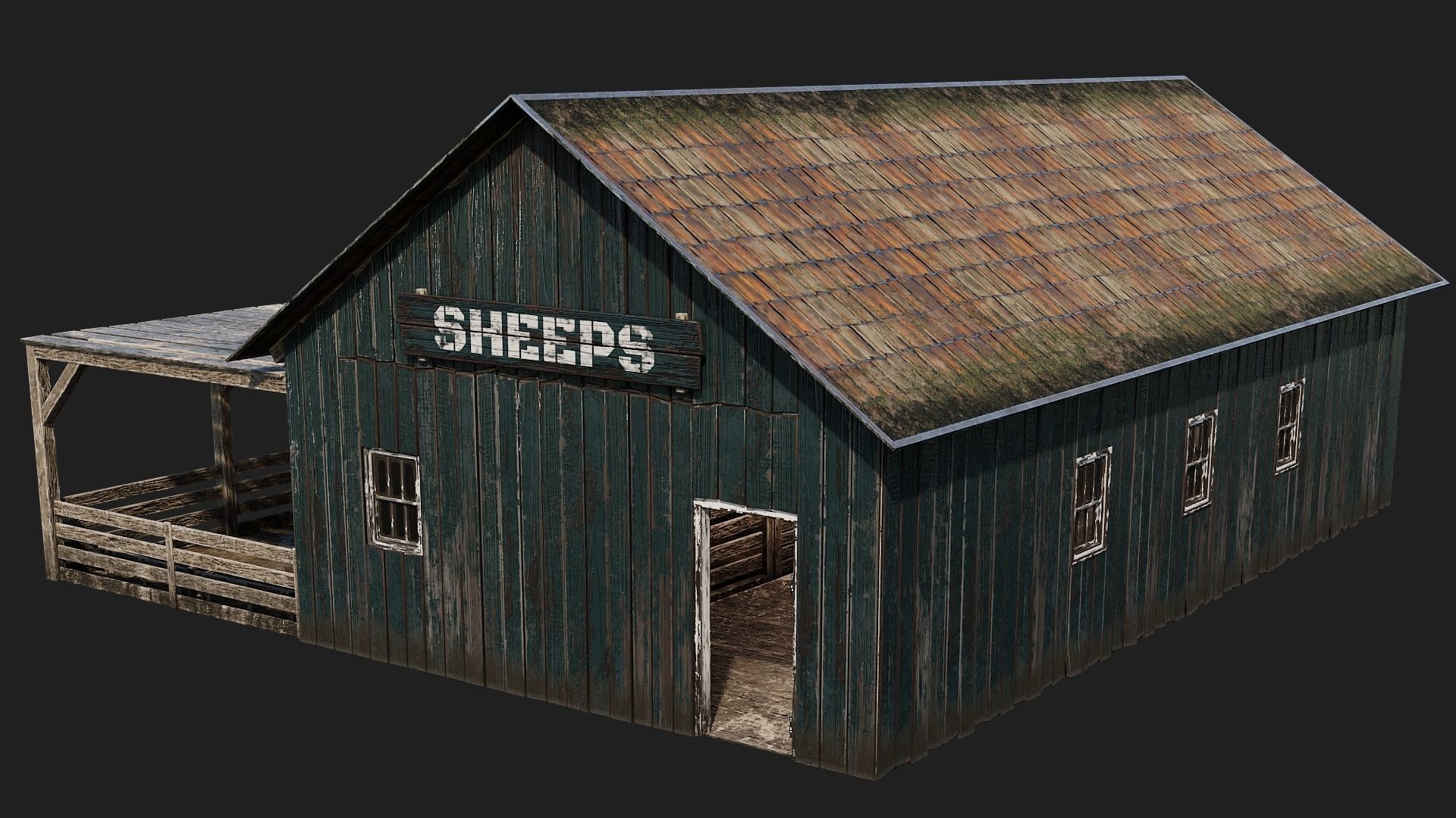 33-34-35-36 - Farm Buildings 4K PBR GameReady Low-poly 3D model_40