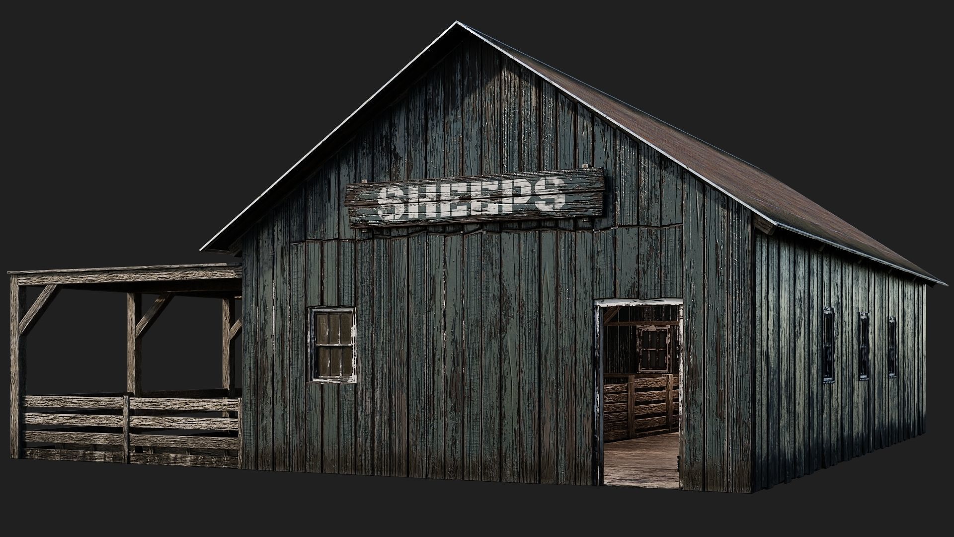 33-34-35-36 - Farm Buildings 4K PBR GameReady Low-poly 3D model_34