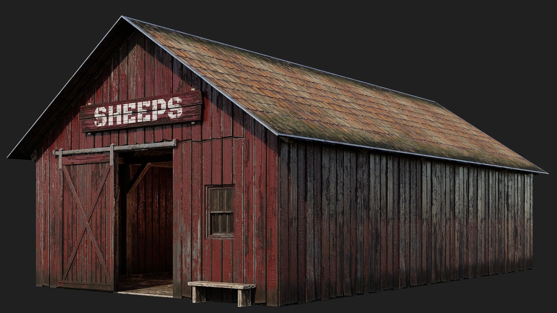 33-34-35-36 - Farm Buildings 4K PBR GameReady Low-poly 3D model_2