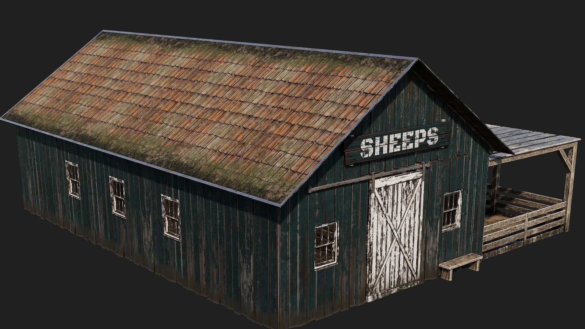33-34-35-36 - Farm Buildings 4K PBR GameReady Low-poly 3D model_32