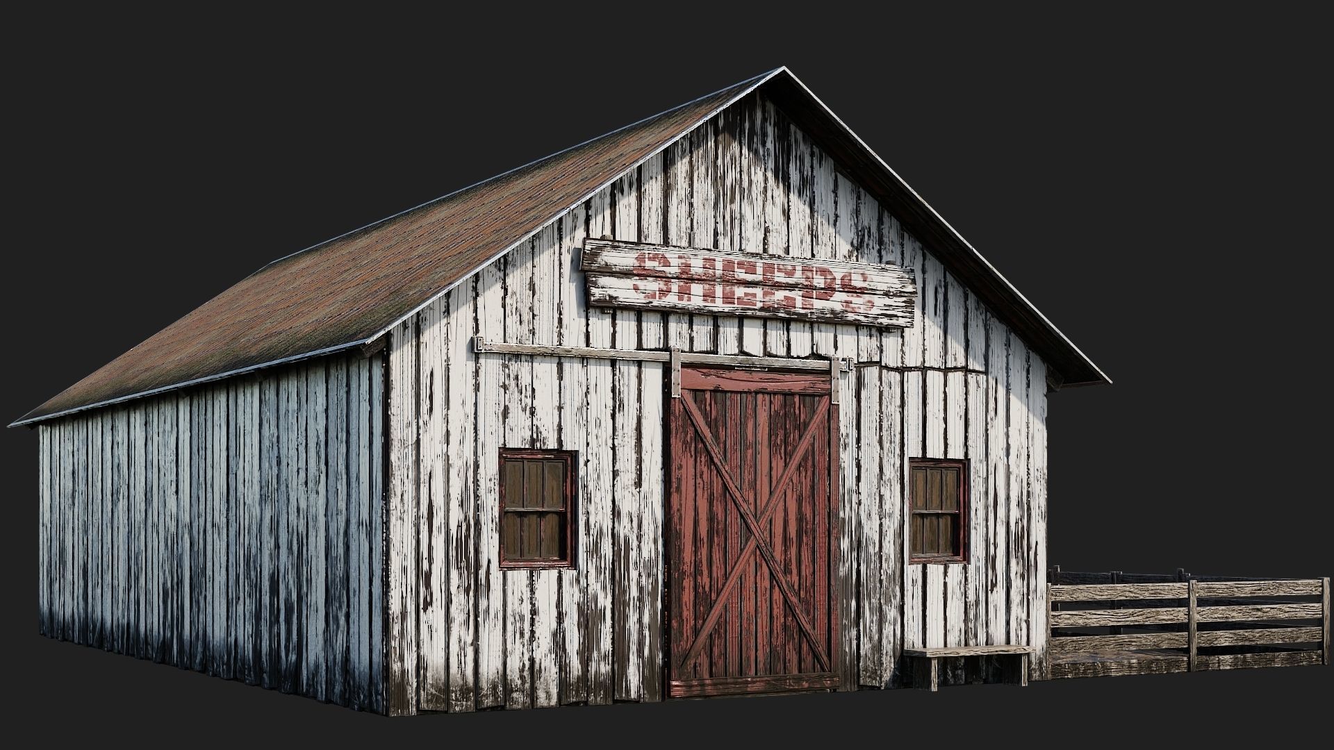 33-34-35-36 - Farm Buildings 4K PBR GameReady Low-poly 3D model_10