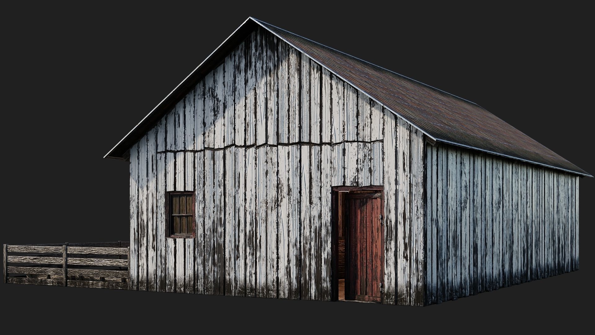 33-34-35-36 - Farm Buildings 4K PBR GameReady Low-poly 3D model_9