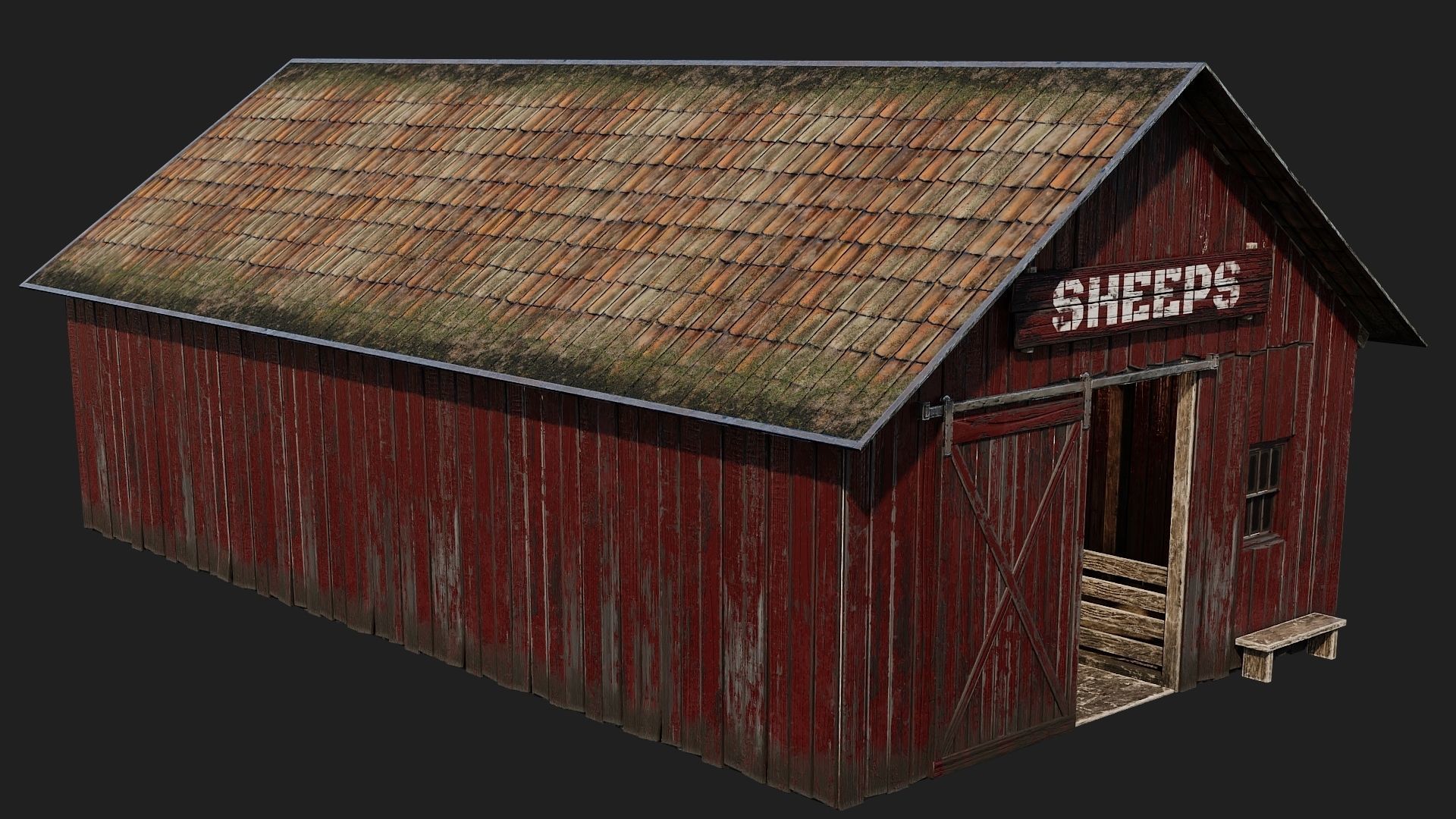 33-34-35-36 - Farm Buildings 4K PBR GameReady Low-poly 3D model_15