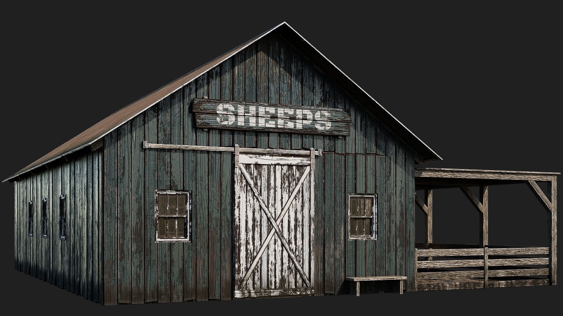 33-34-35-36 - Farm Buildings 4K PBR GameReady Low-poly 3D model_35
