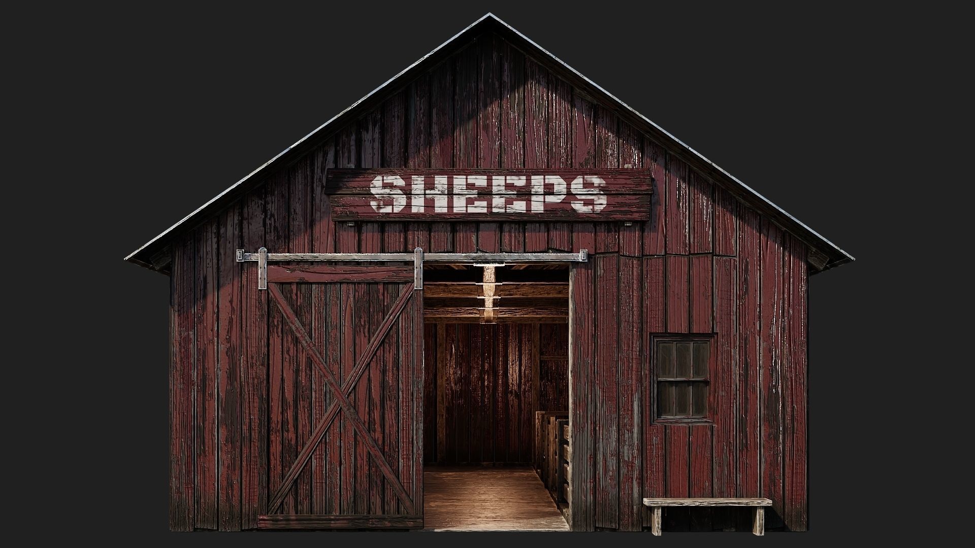 33-34-35-36 - Farm Buildings 4K PBR GameReady Low-poly 3D model_19