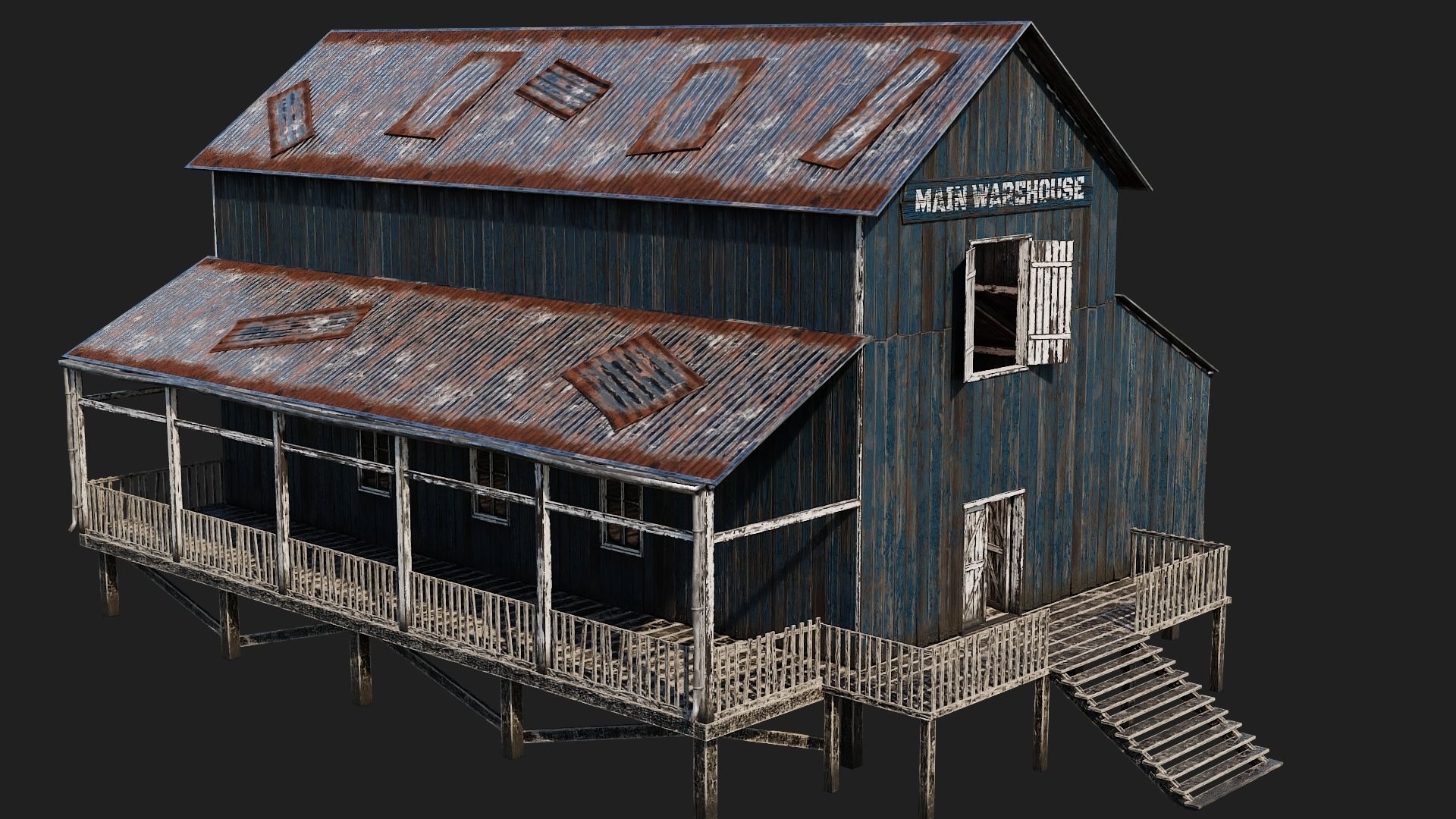 37-38-39-40 - Farm Buildings 4K PBR GameReady Low-poly 3D model_29