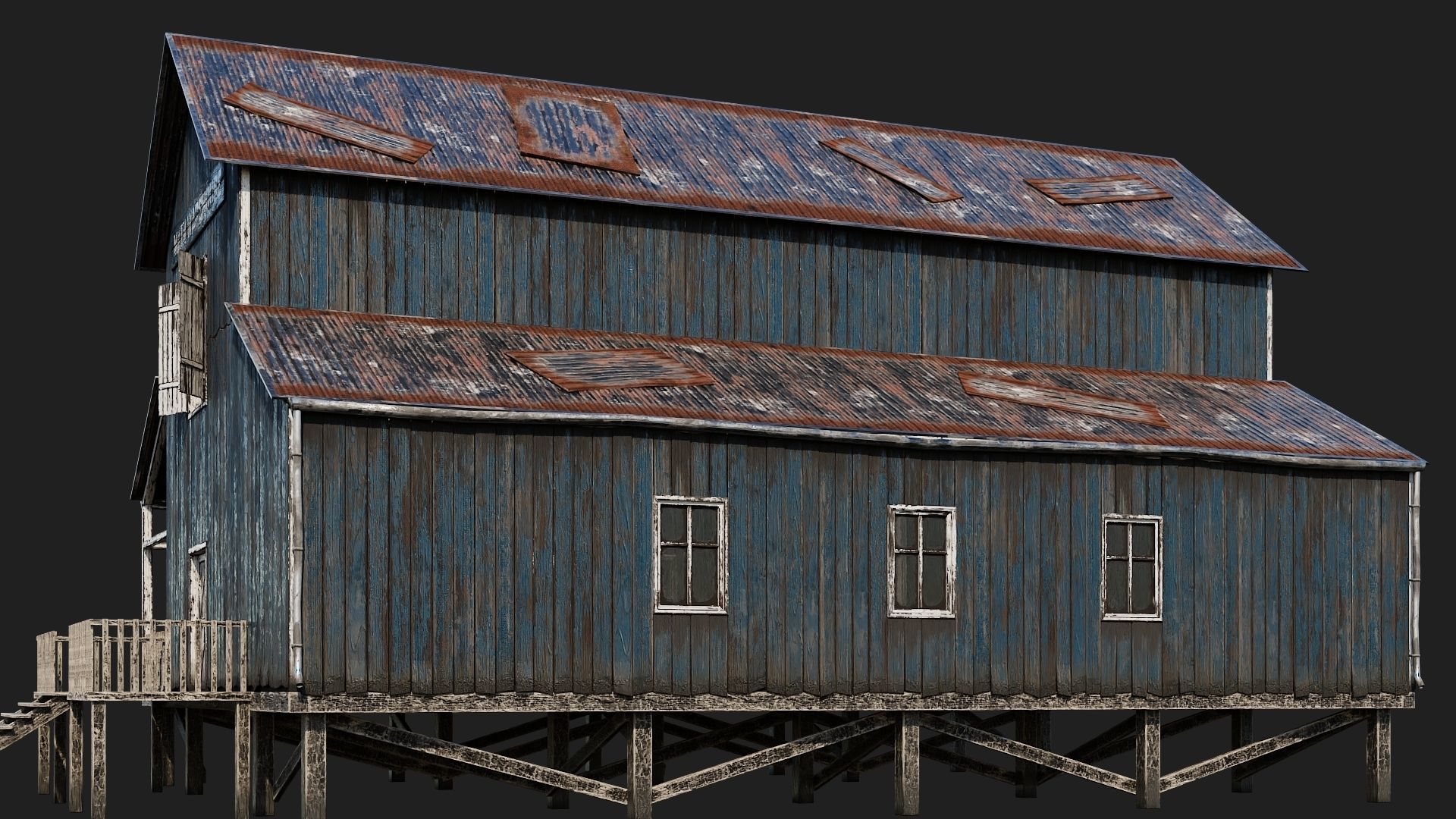 37-38-39-40 - Farm Buildings 4K PBR GameReady Low-poly 3D model_28