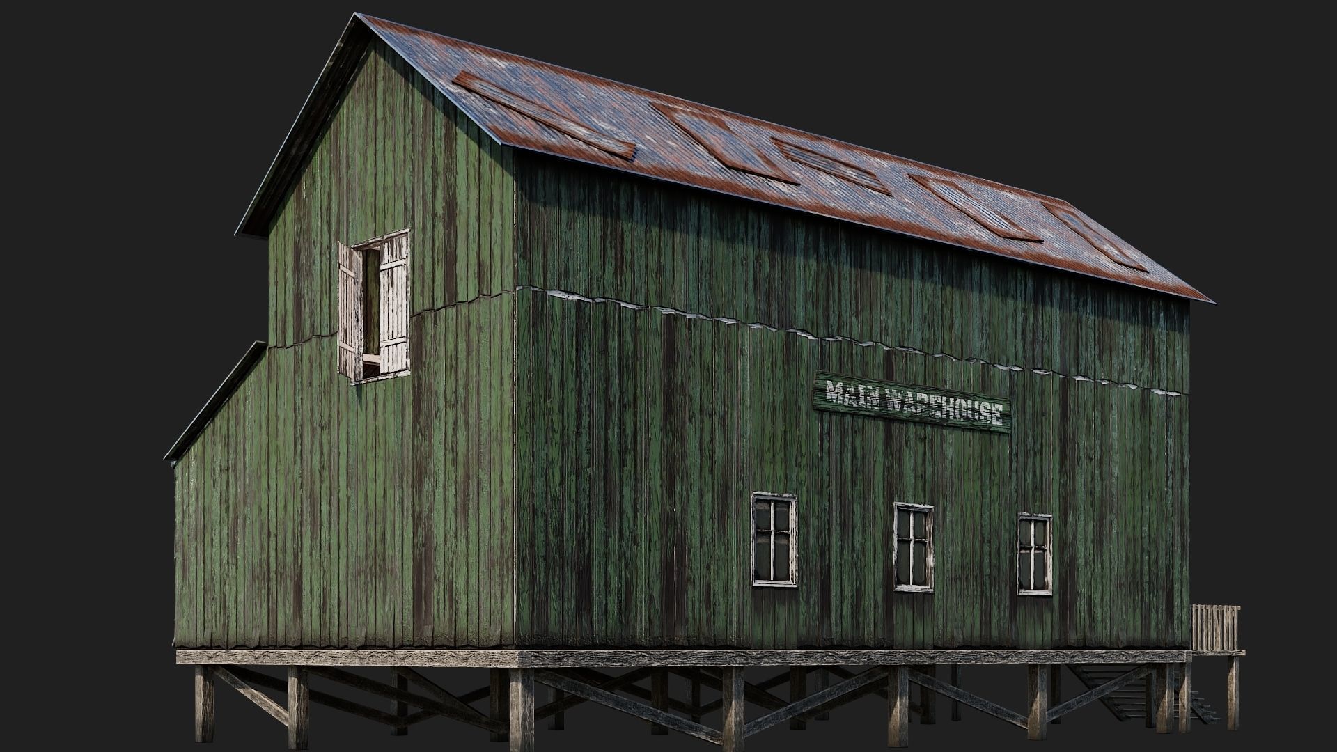 37-38-39-40 - Farm Buildings 4K PBR GameReady Low-poly 3D model_17