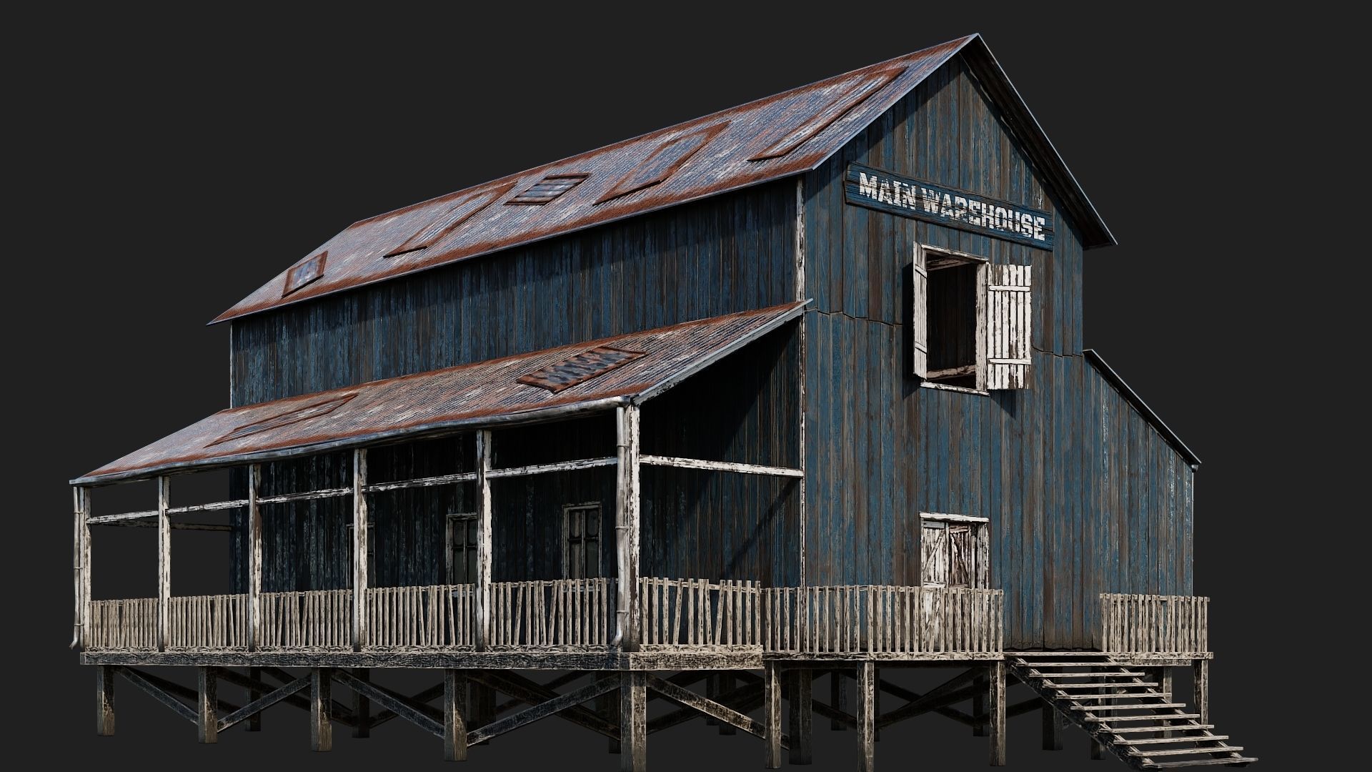 37-38-39-40 - Farm Buildings 4K PBR GameReady Low-poly 3D model_3