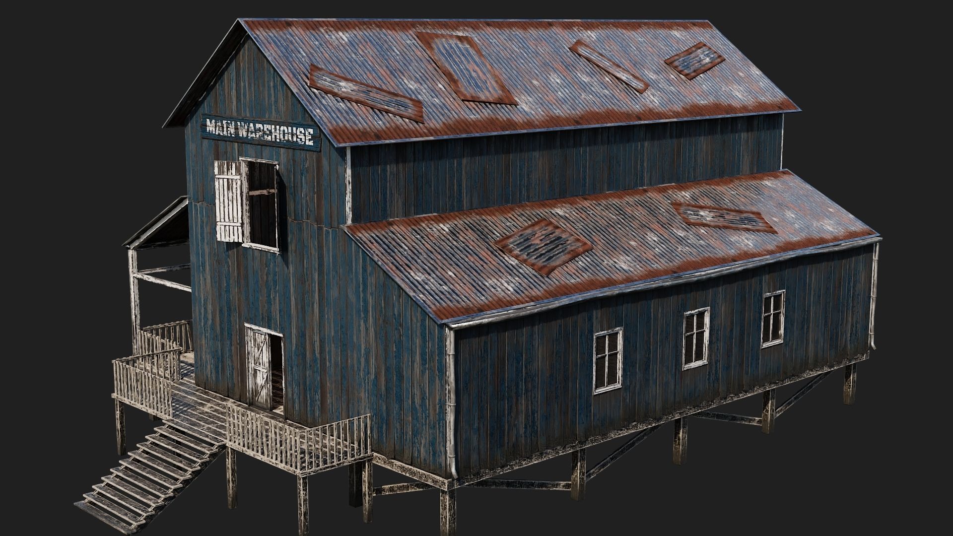 37-38-39-40 - Farm Buildings 4K PBR GameReady Low-poly 3D model_30